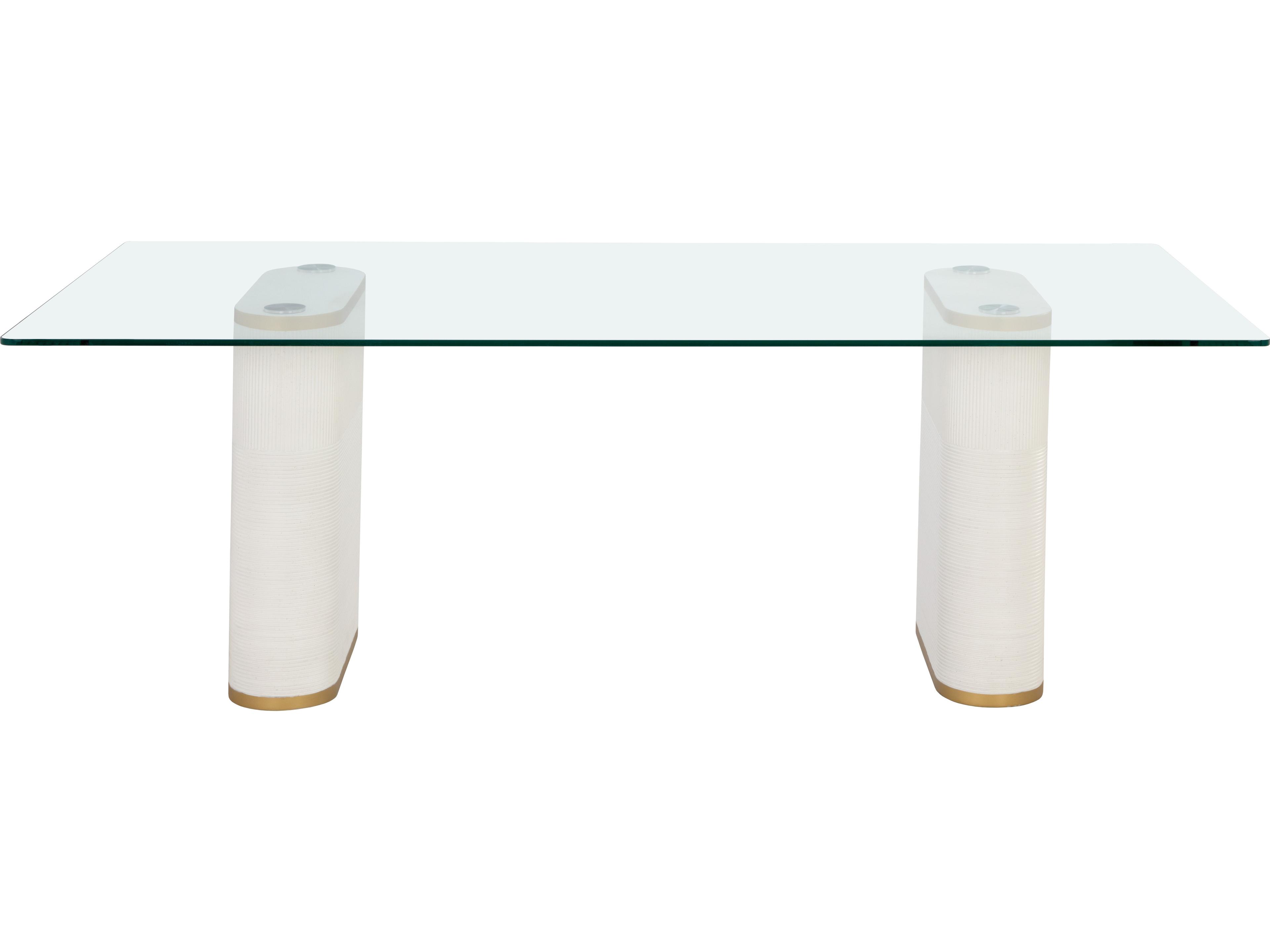 Sunpan Outdoor Solterra Aemond Concrete White Rectangular Dining Table