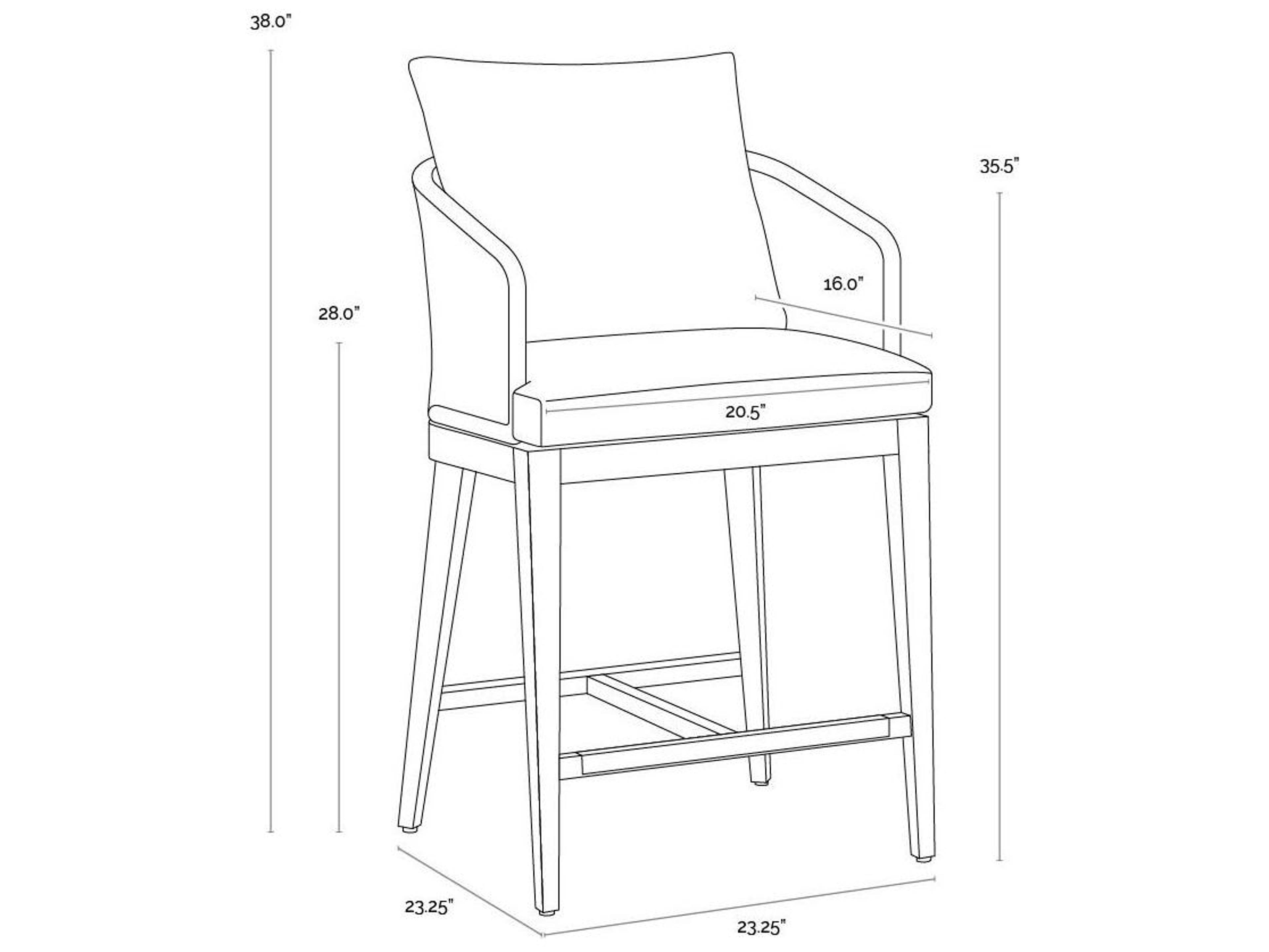 Sunpan Outdoor Capri Teak Wood Natural Counter Stool in Gracebay Grey