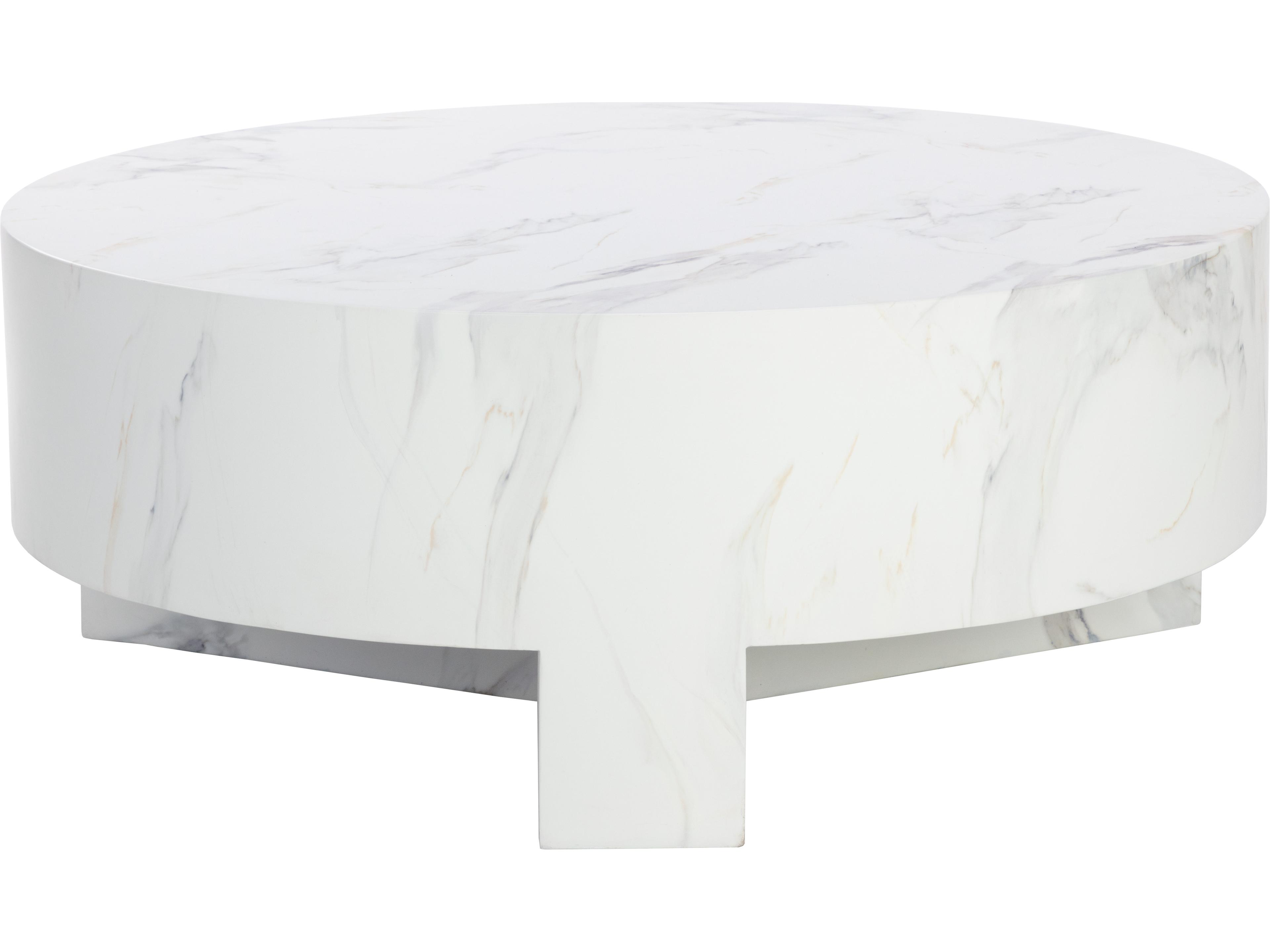 Sunpan Outdoor Mirella Concrete White Round Coffee Table