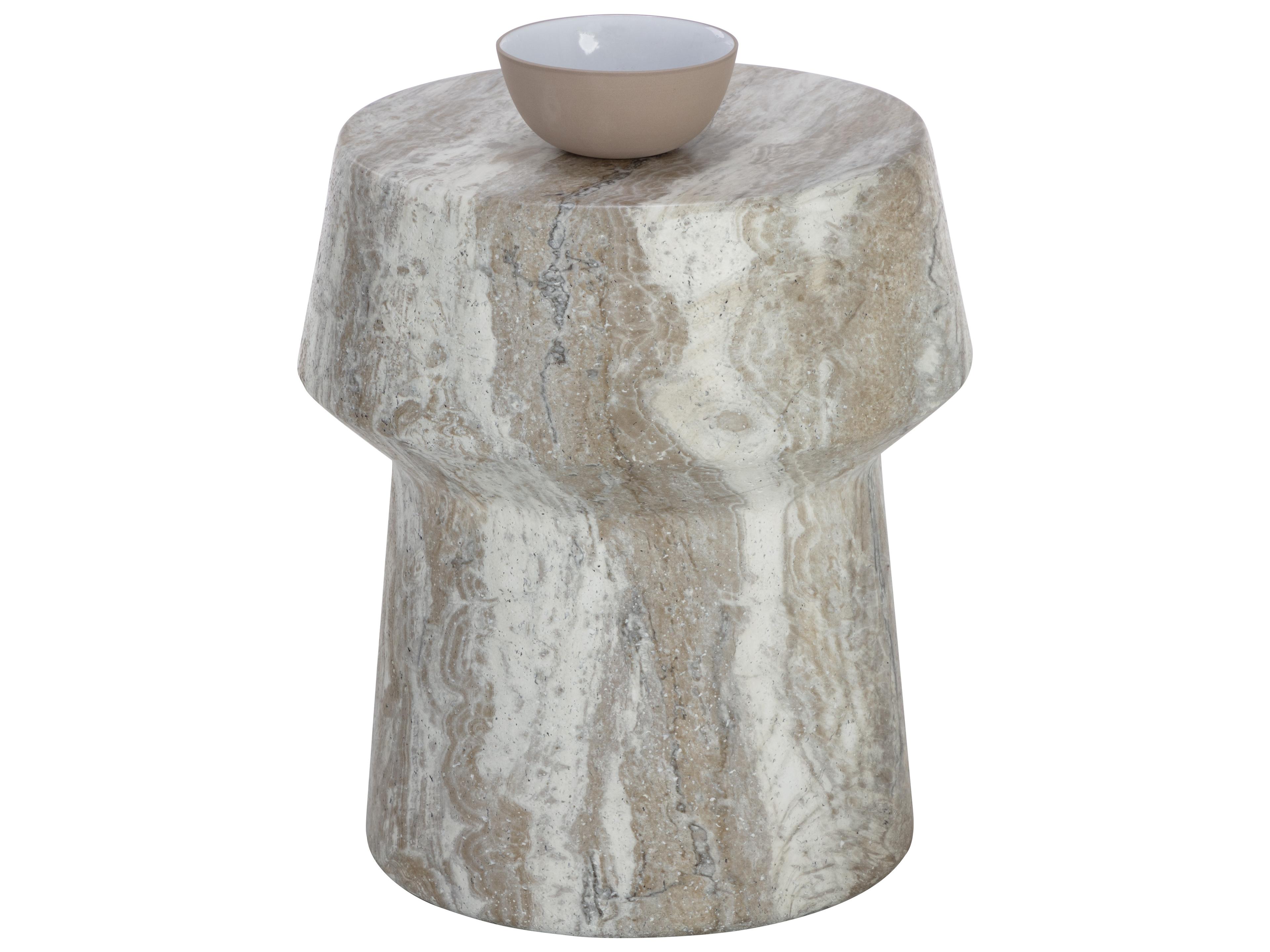 Sunpan Outdoor Brie Concrete Grey Round End Table