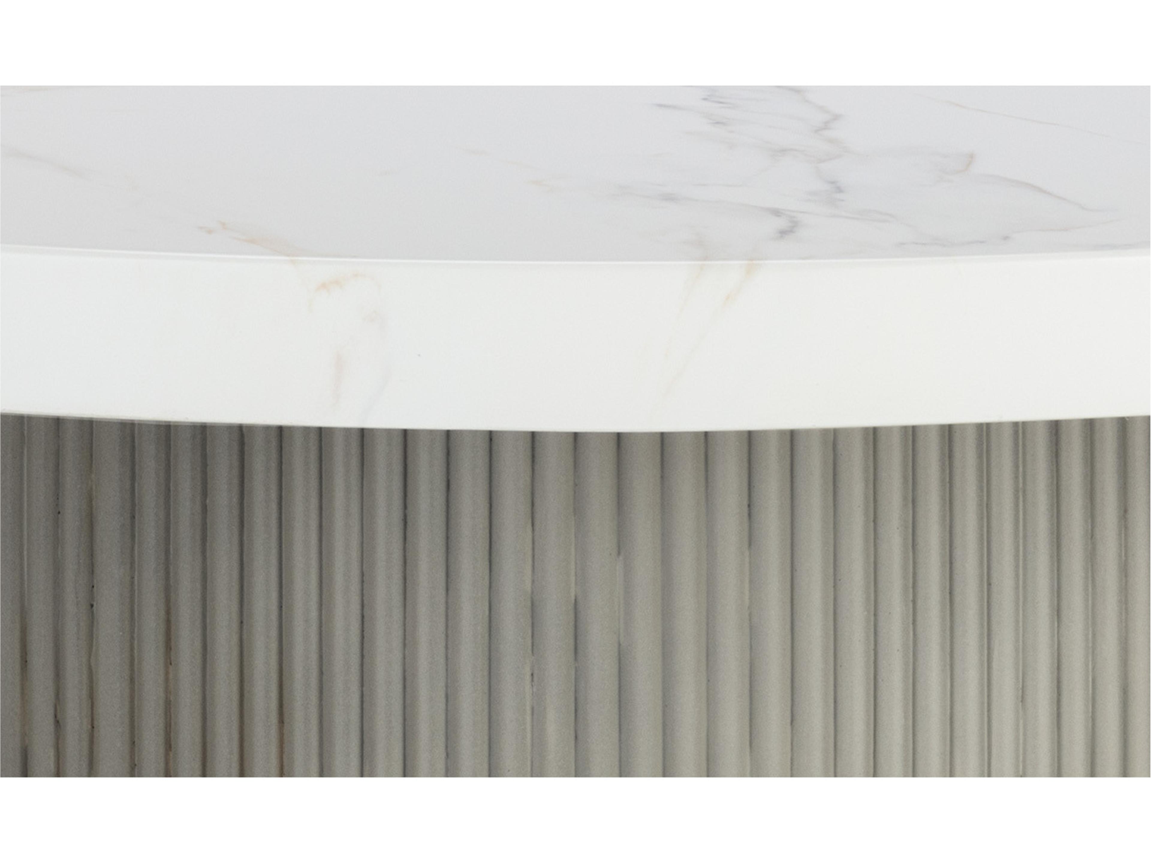 Sunpan Outdoor Nicolette Dining Table in Light Grey in Marble Look in 40"