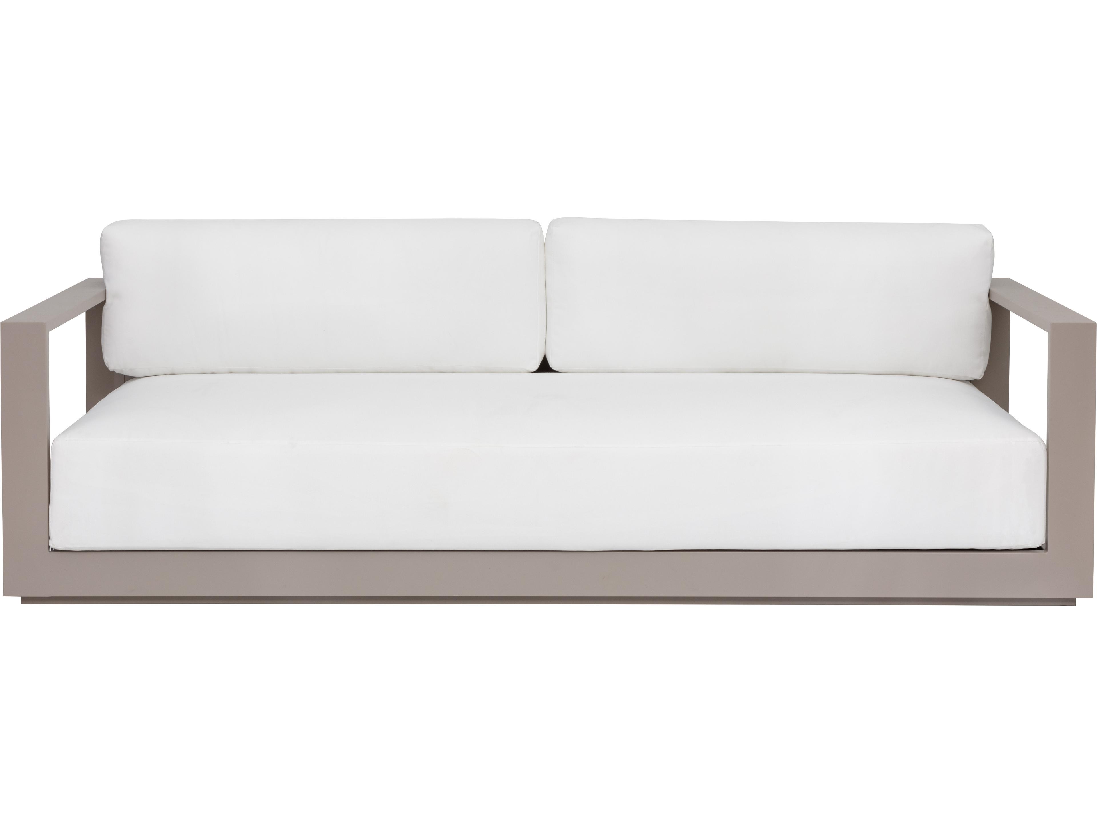 Sunpan Outdoor Tavira Sofa Aluminum Greige Sofa in Stinson White
