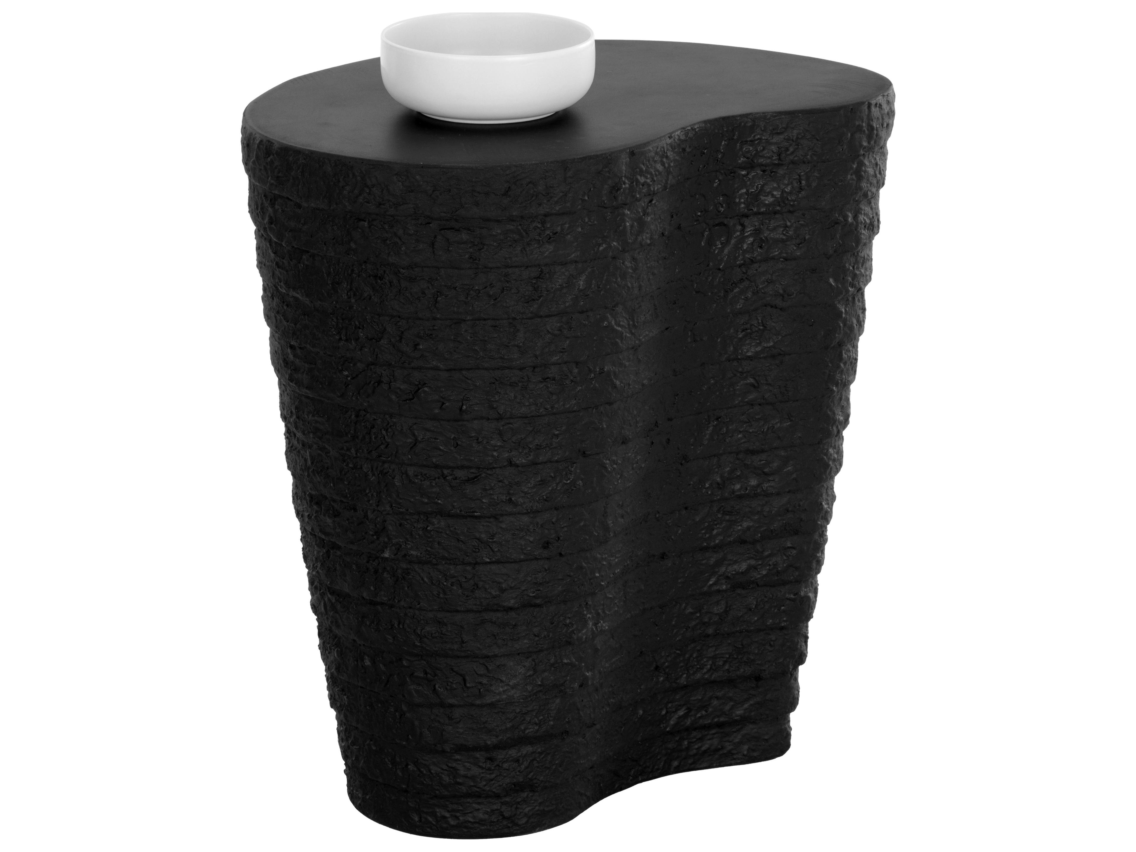 Mojave Concrete Black Oval End Table