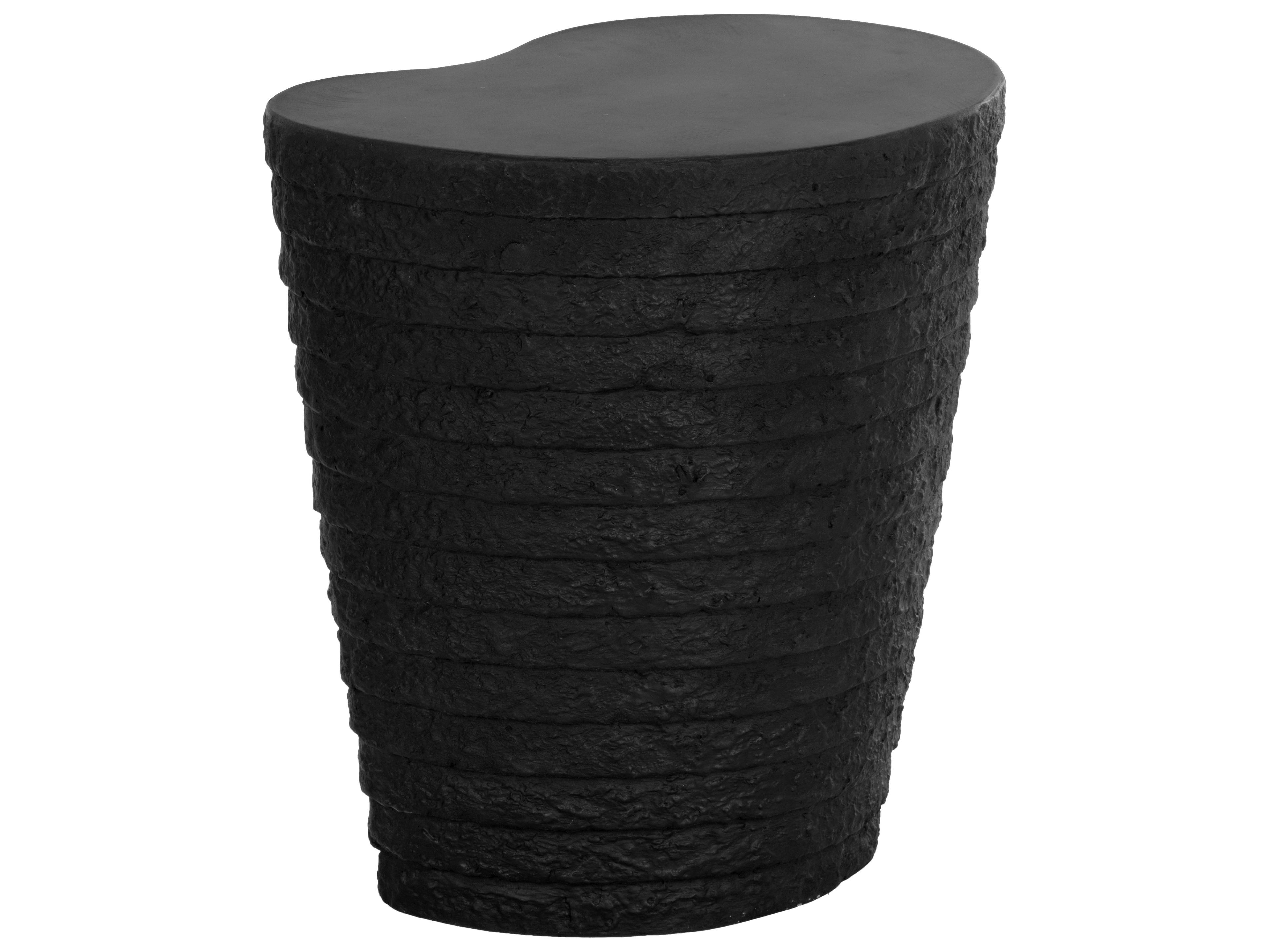 Sunpan Outdoor Mojave Concrete Black Oval End Table