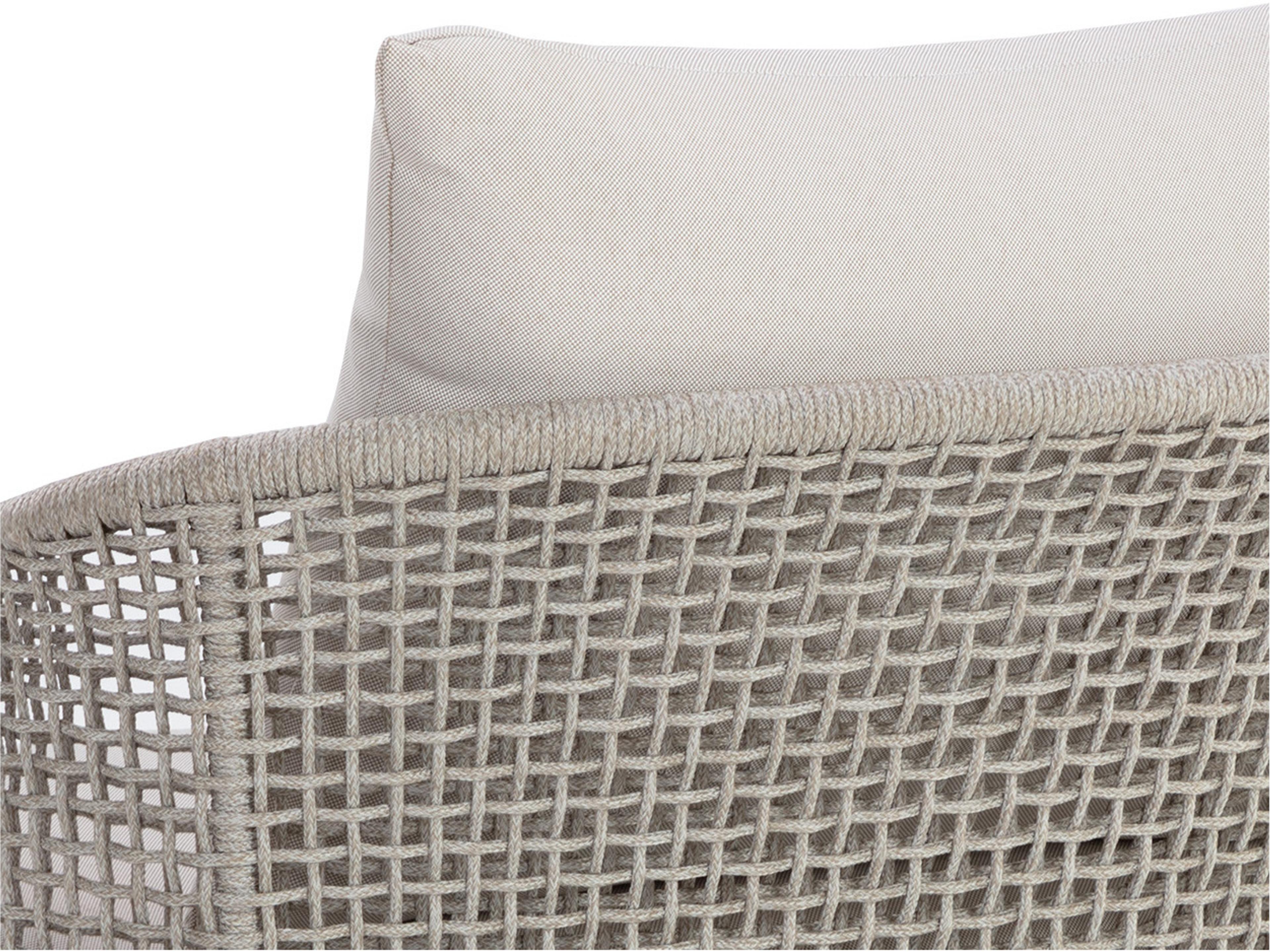 Sunpan Outdoor Capri Teak Wood Light Brown Lounge Chair in Palazzo Cream