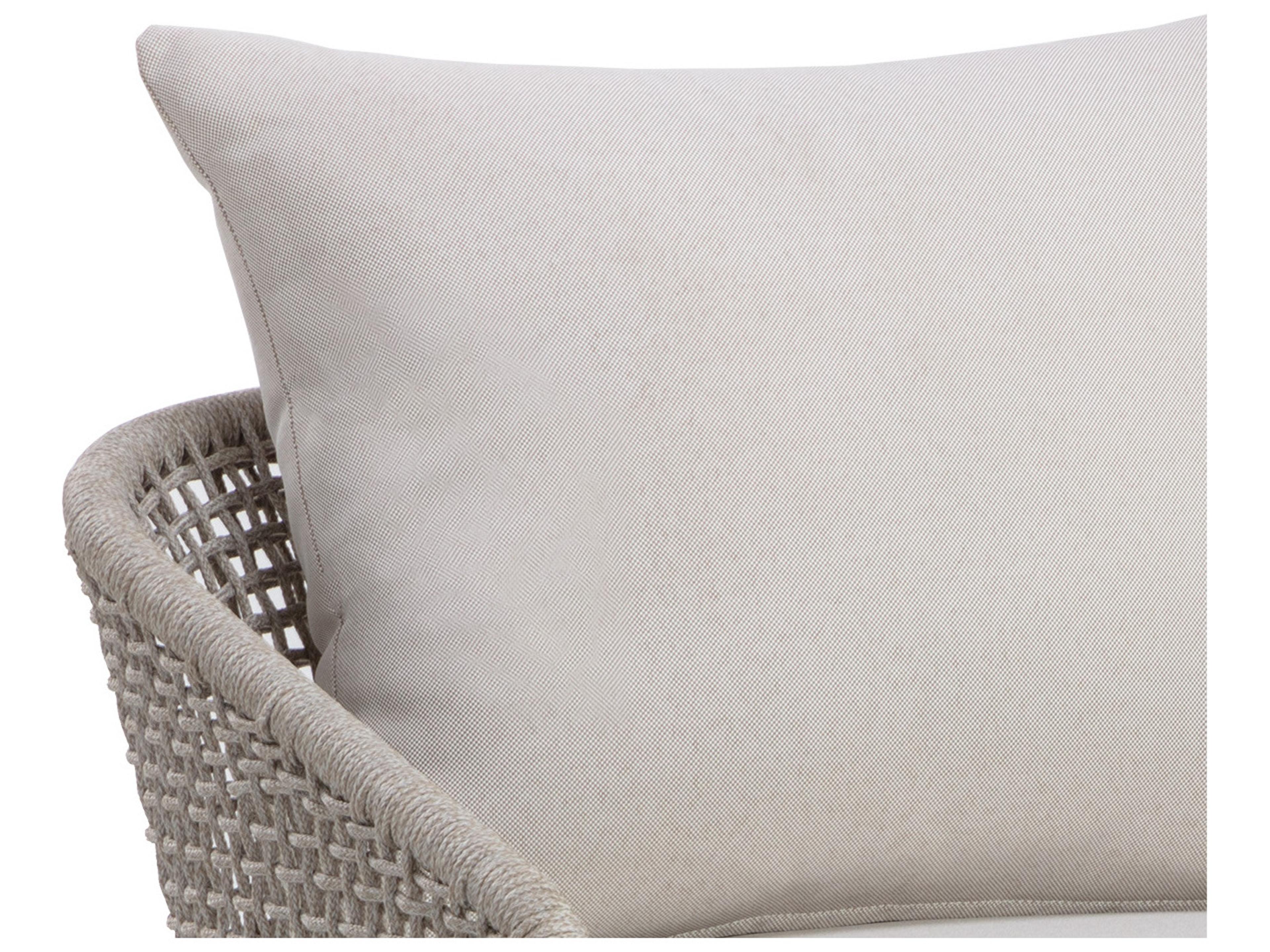 Sunpan Outdoor Capri Teak Wood Light Brown Lounge Chair in Palazzo Cream