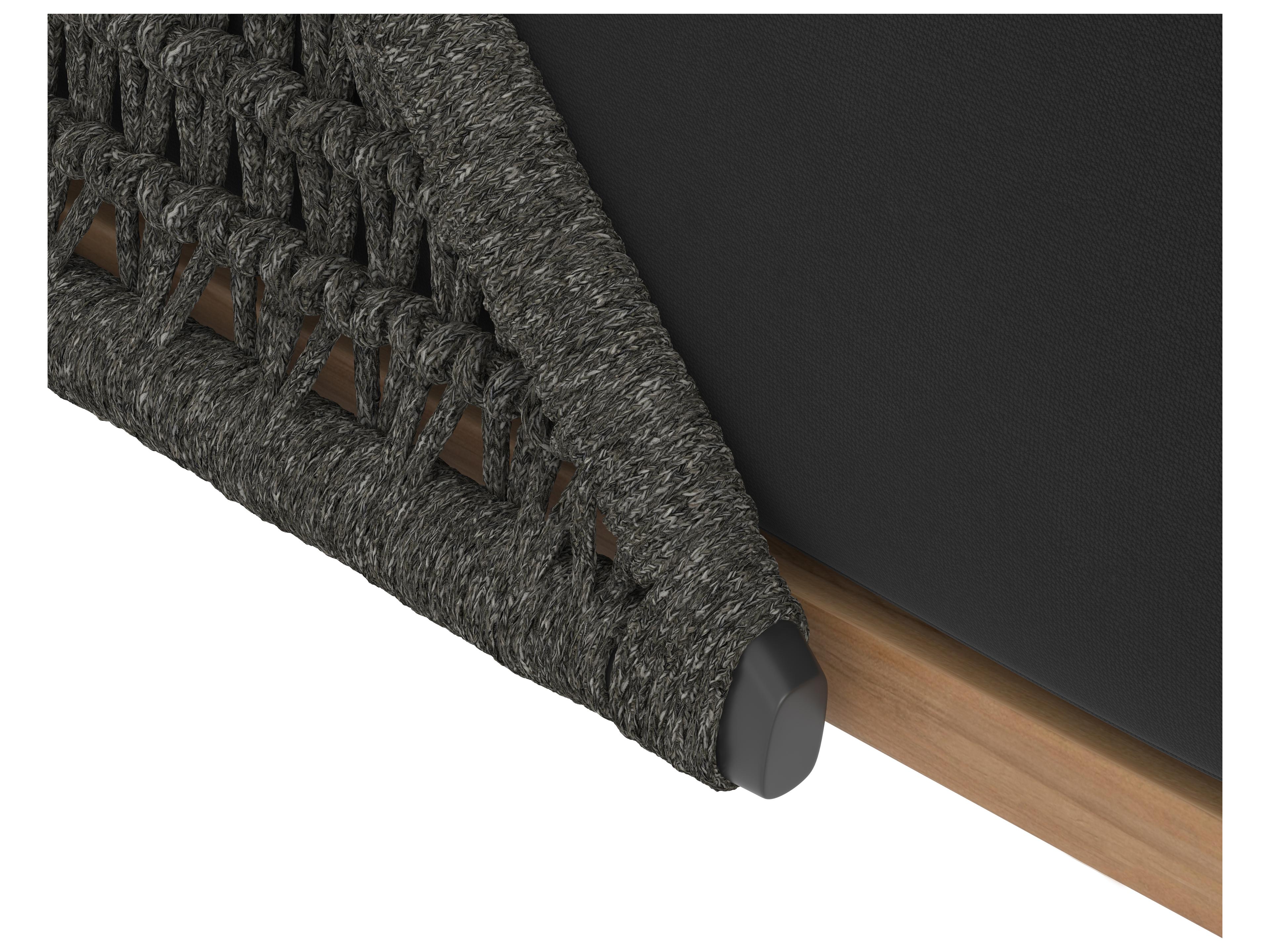 Sunpan Outdoor Andria Teak Wood Natural Lounge Chair in Arashi Black