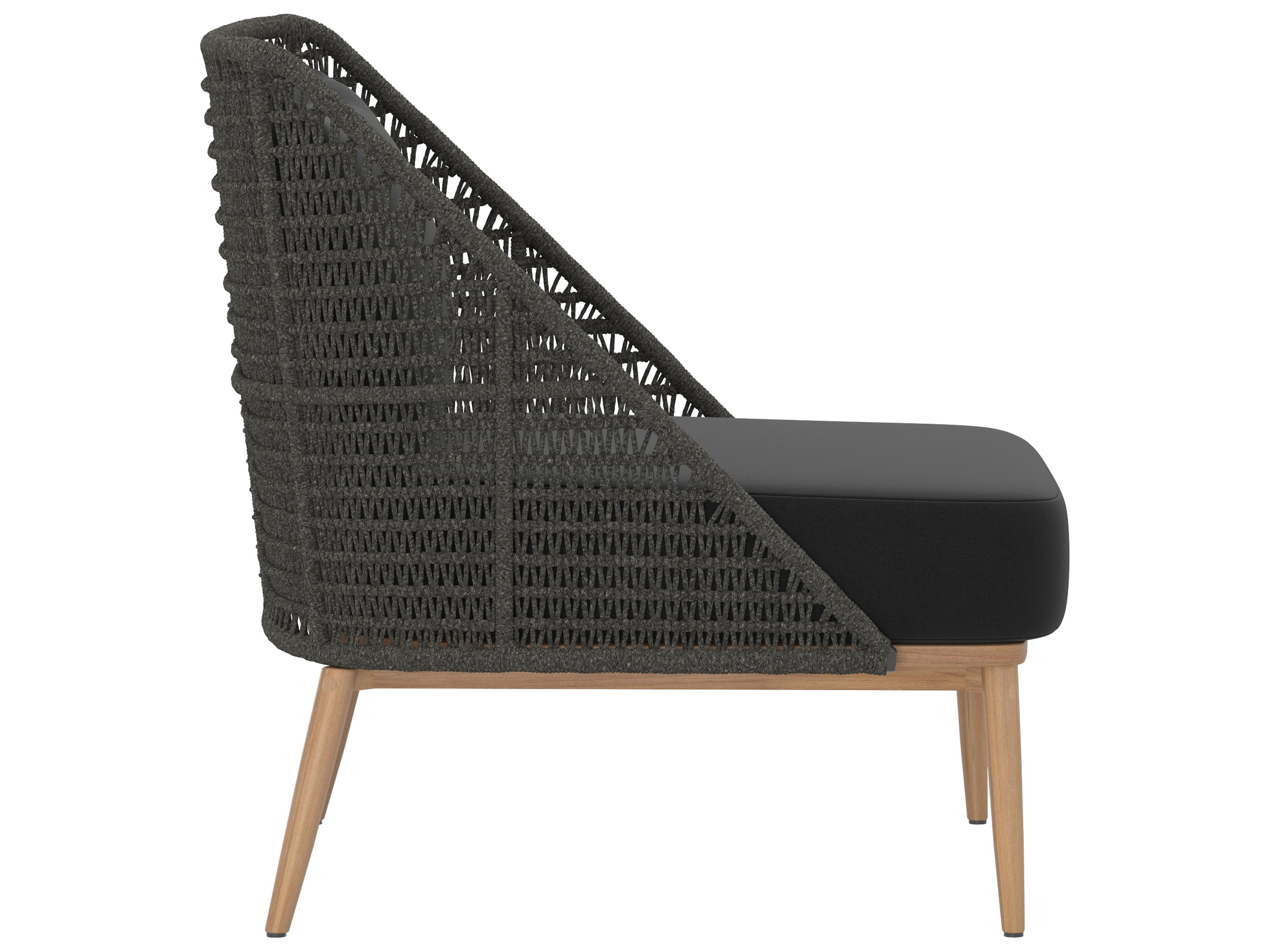 Sunpan Outdoor Andria Teak Wood Natural Lounge Chair in Arashi Black