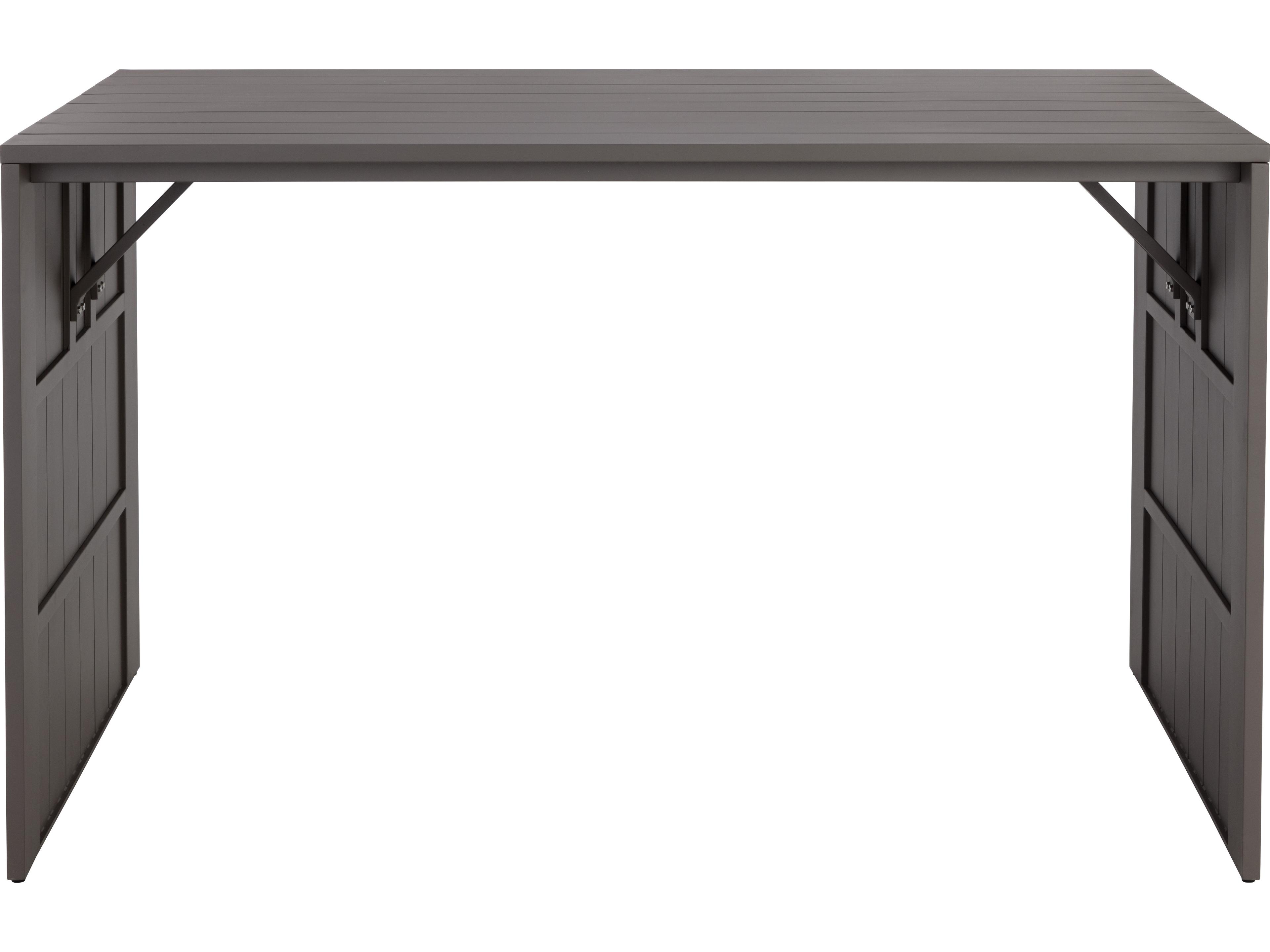 Sunpan Outdoor Verin Aluminum Warm Grey Rectangular Bar Table