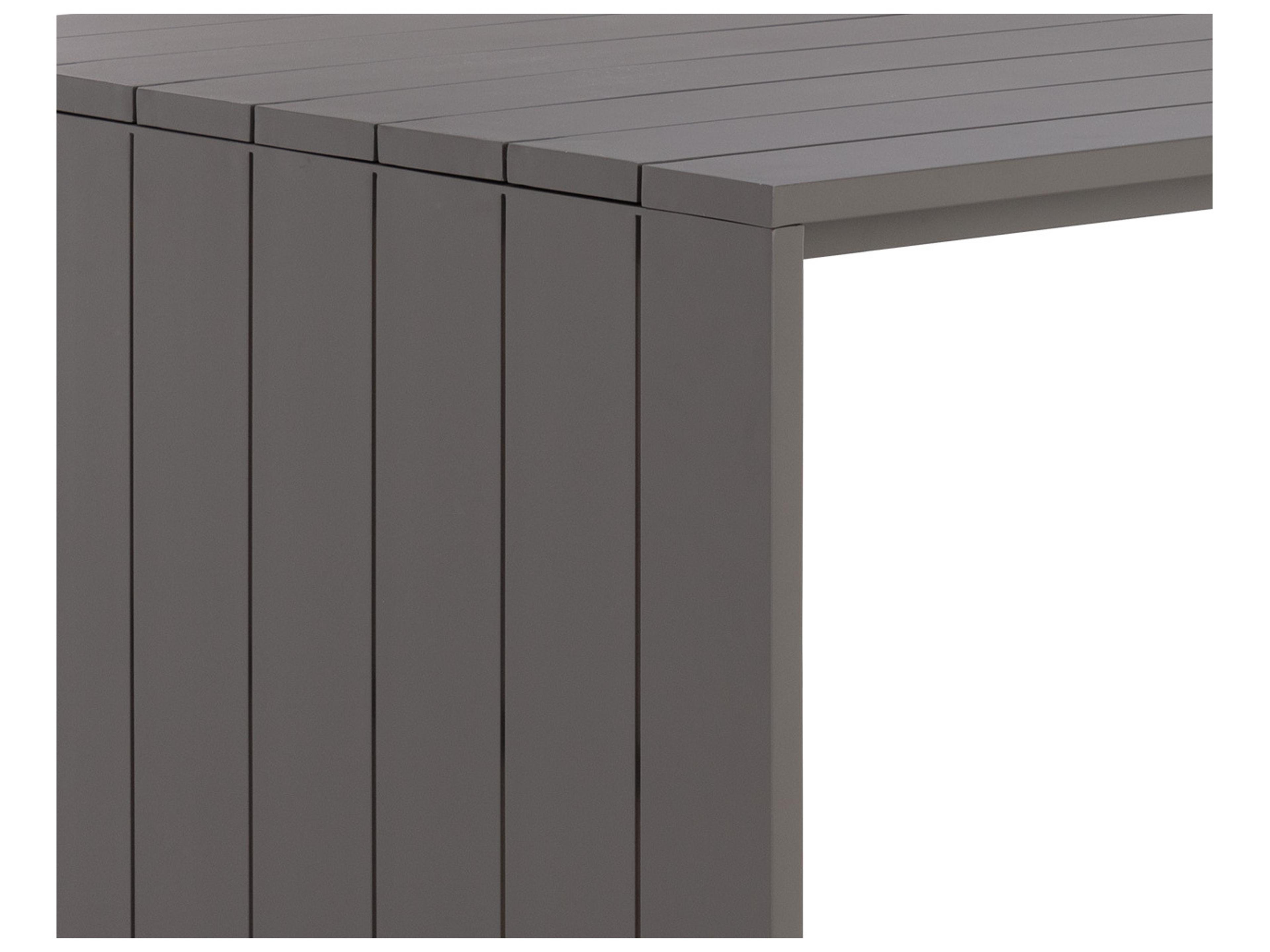 Sunpan Outdoor Verin Aluminum Warm Grey Rectangular Bar Table