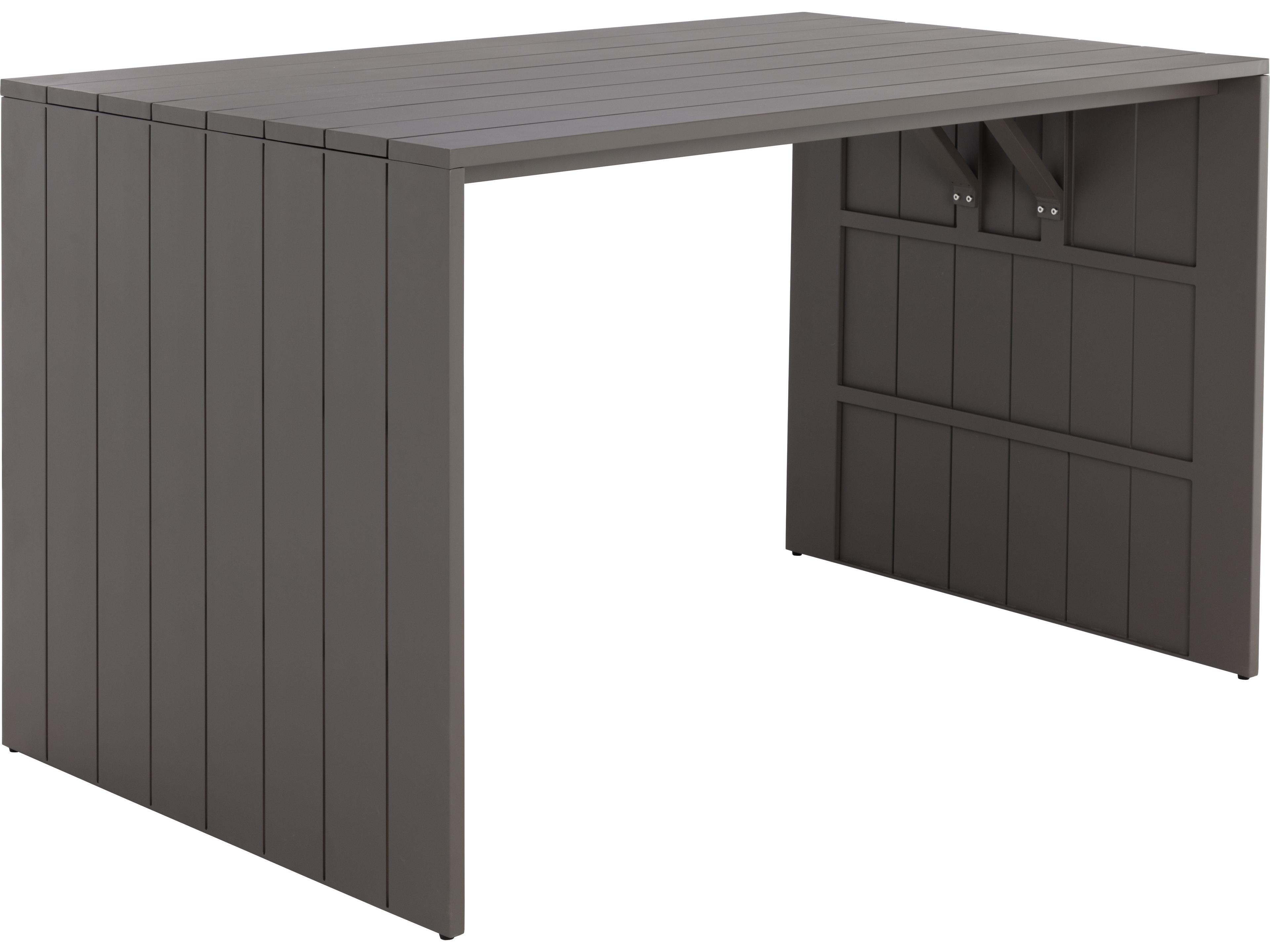 Verin Aluminum Warm Grey Rectangular Bar Table