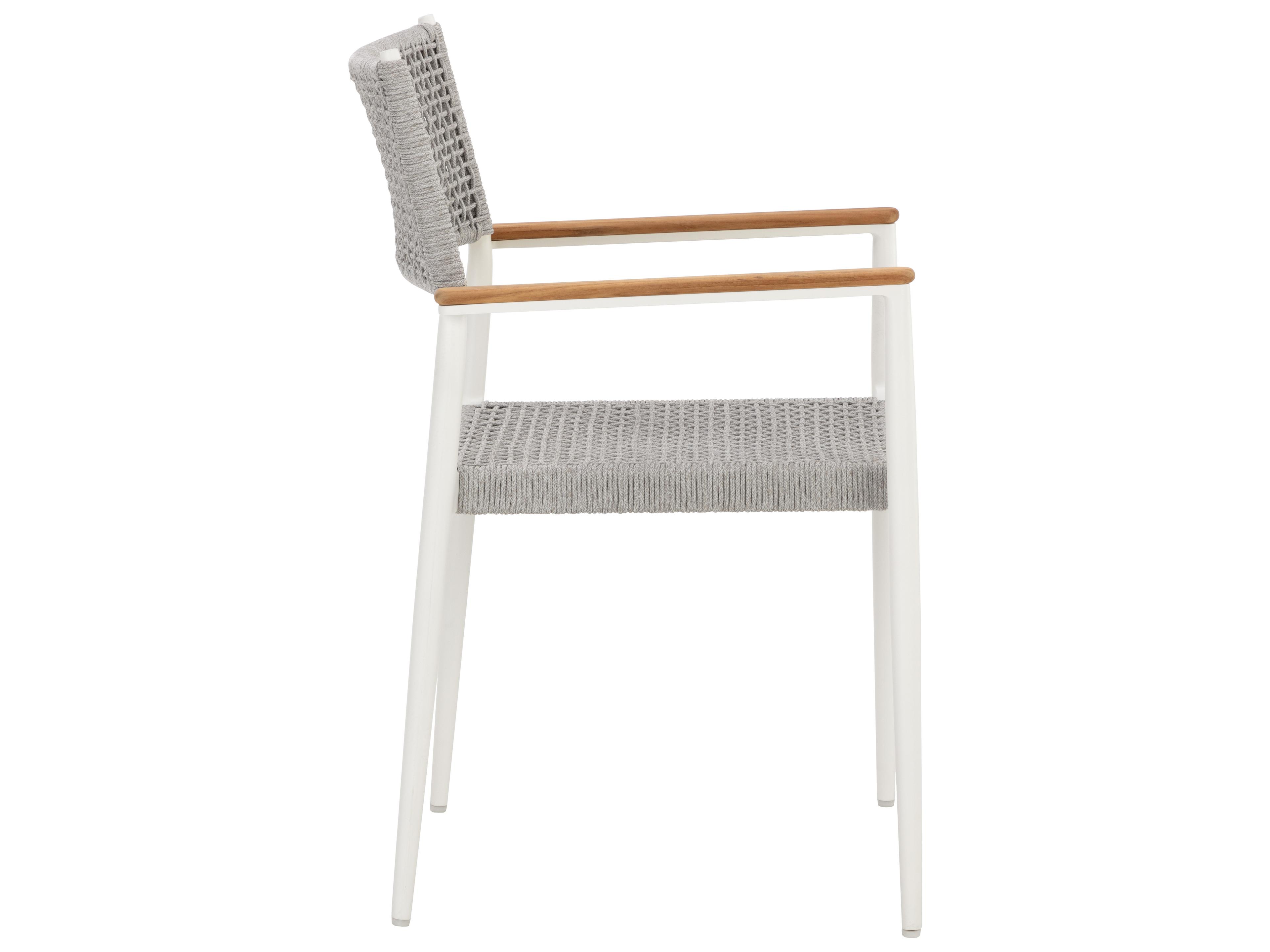 Sunpan Outdoor Nava Stackable Dining Armchair in White