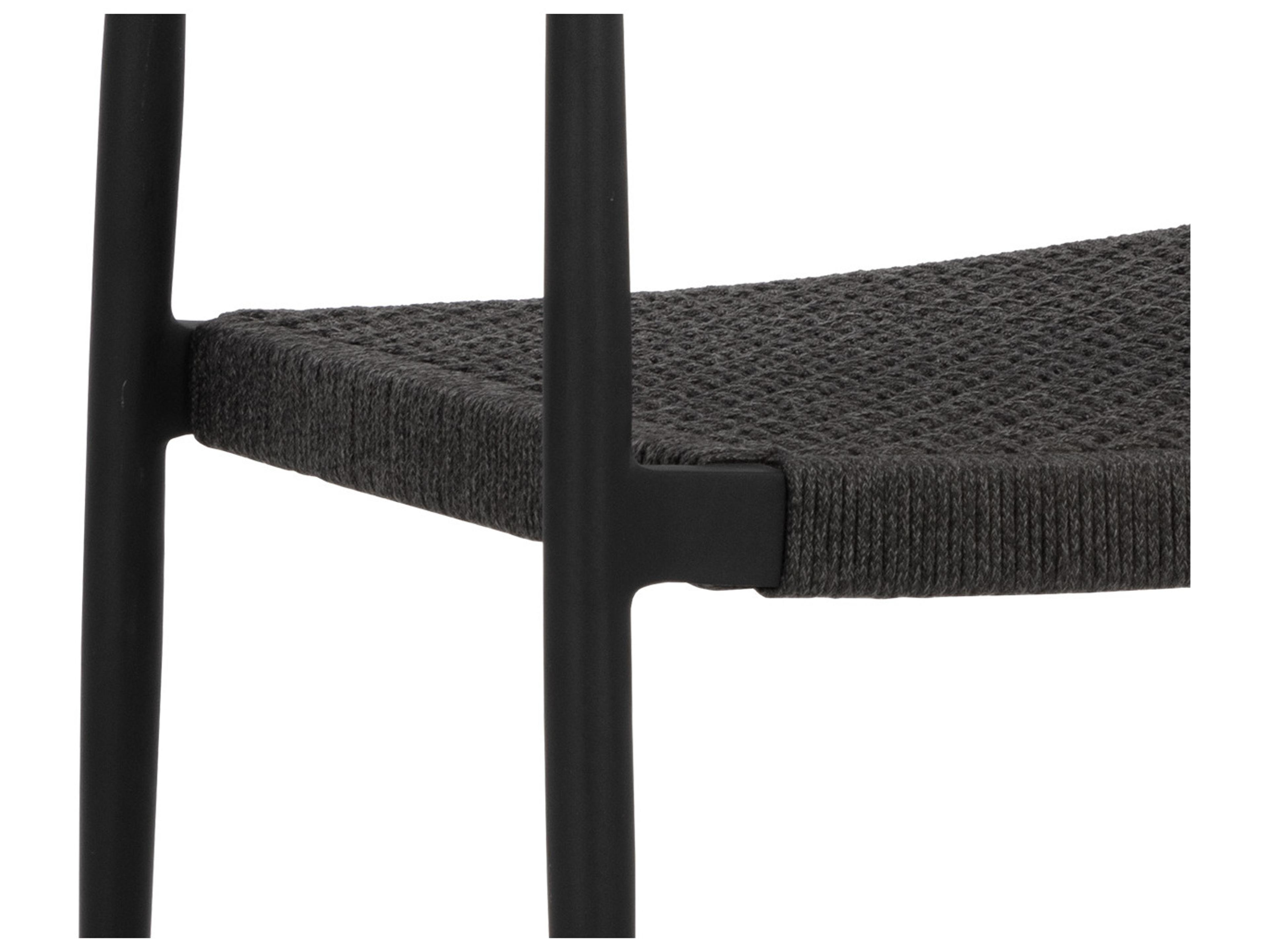 Sunpan Outdoor Nava Aluminum Black Stackable Dining Arm Chair