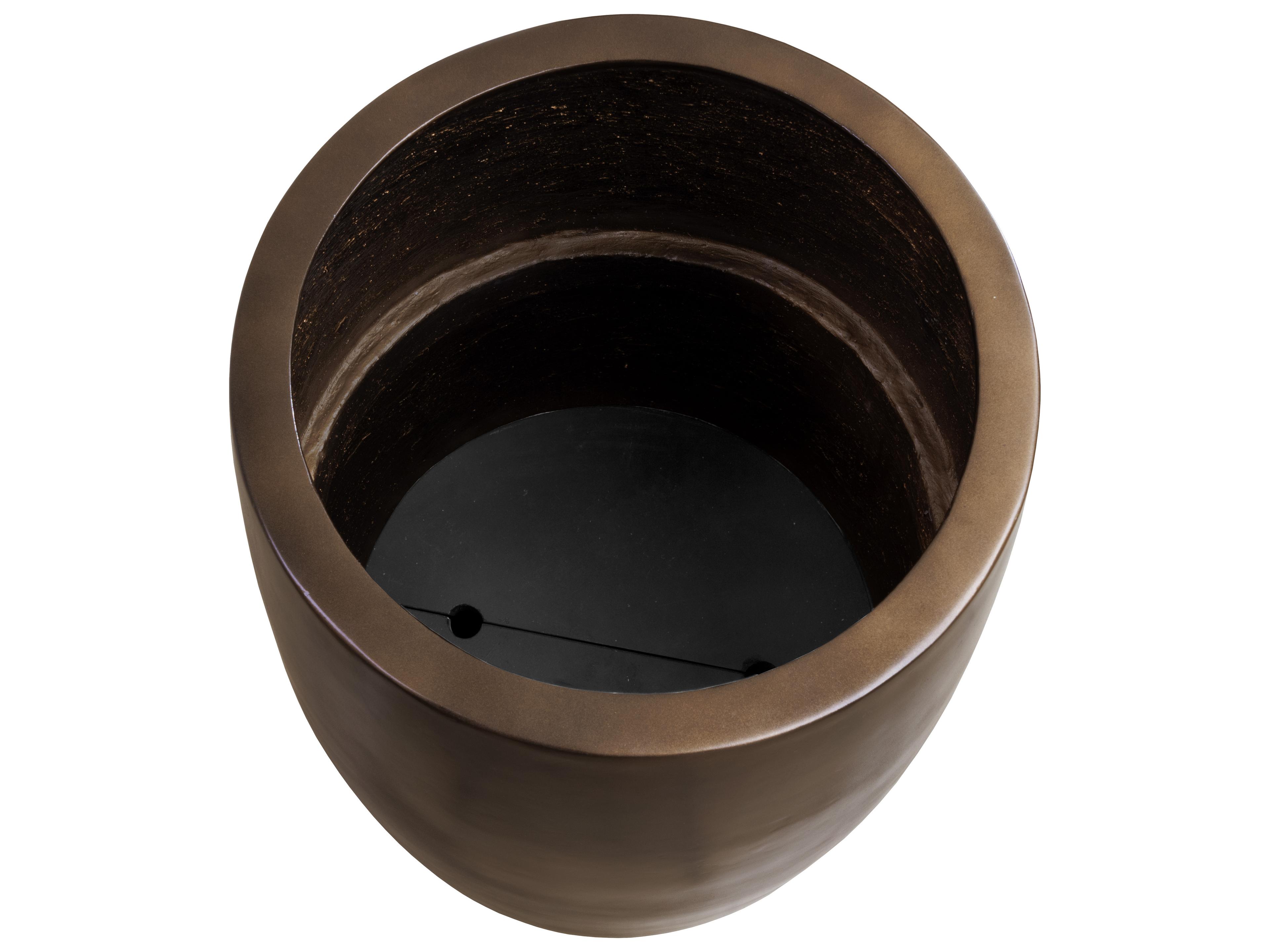 Sunpan Outdoor Aster Concrete Antique Bronze Tall Round Planter