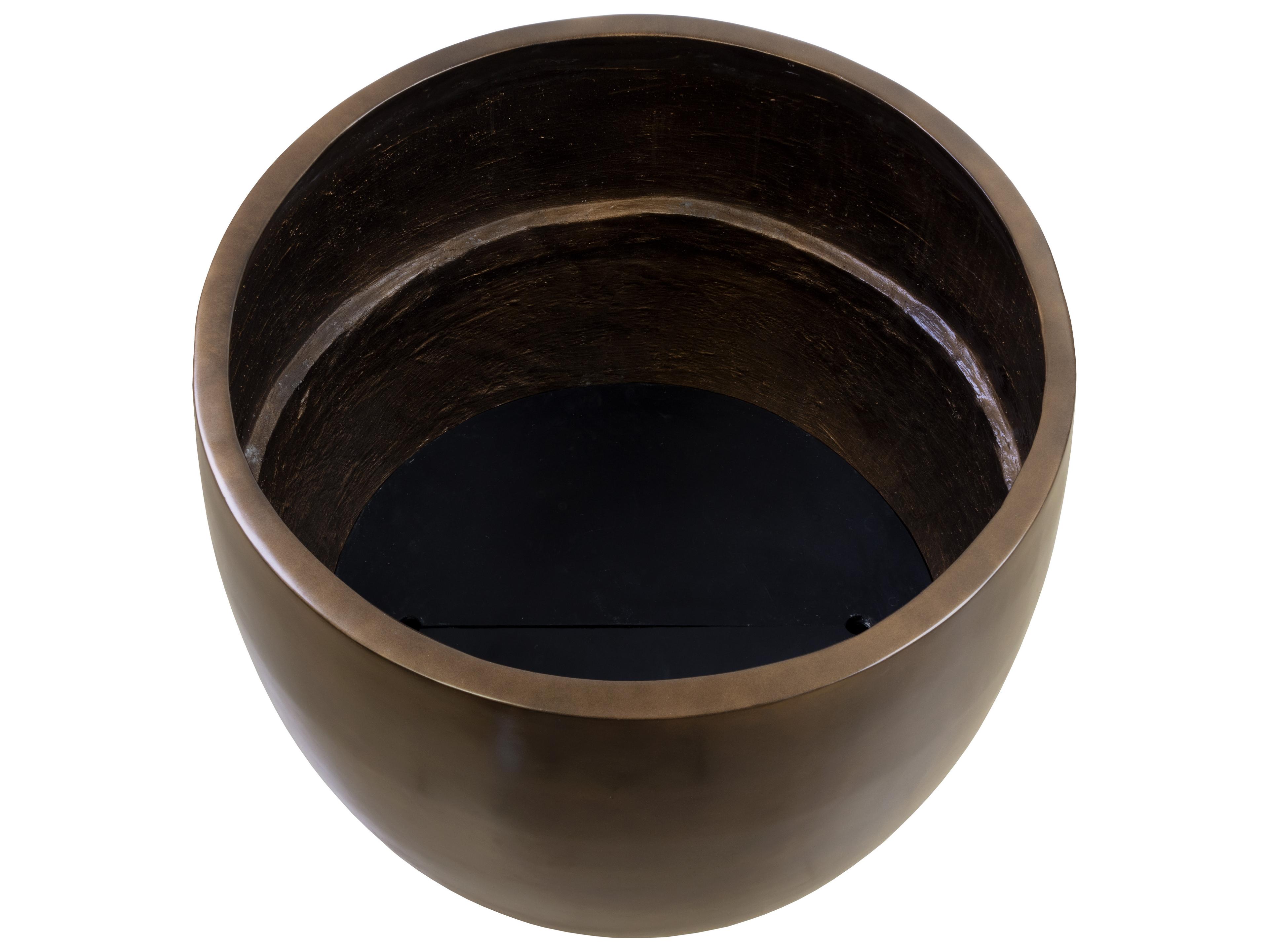 Sunpan Outdoor Aster Concrete Antique Bronze Large Round Planter