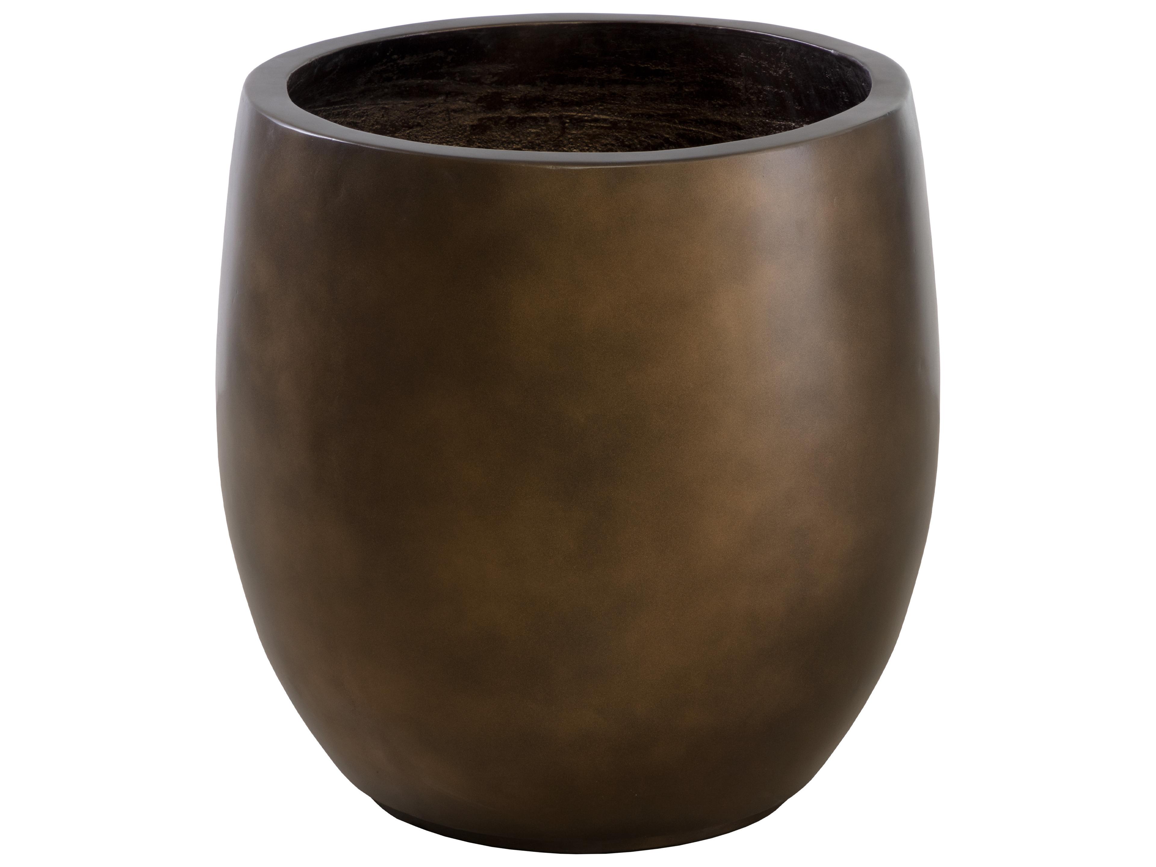 Aster Small Round Planter in Antique Bronze