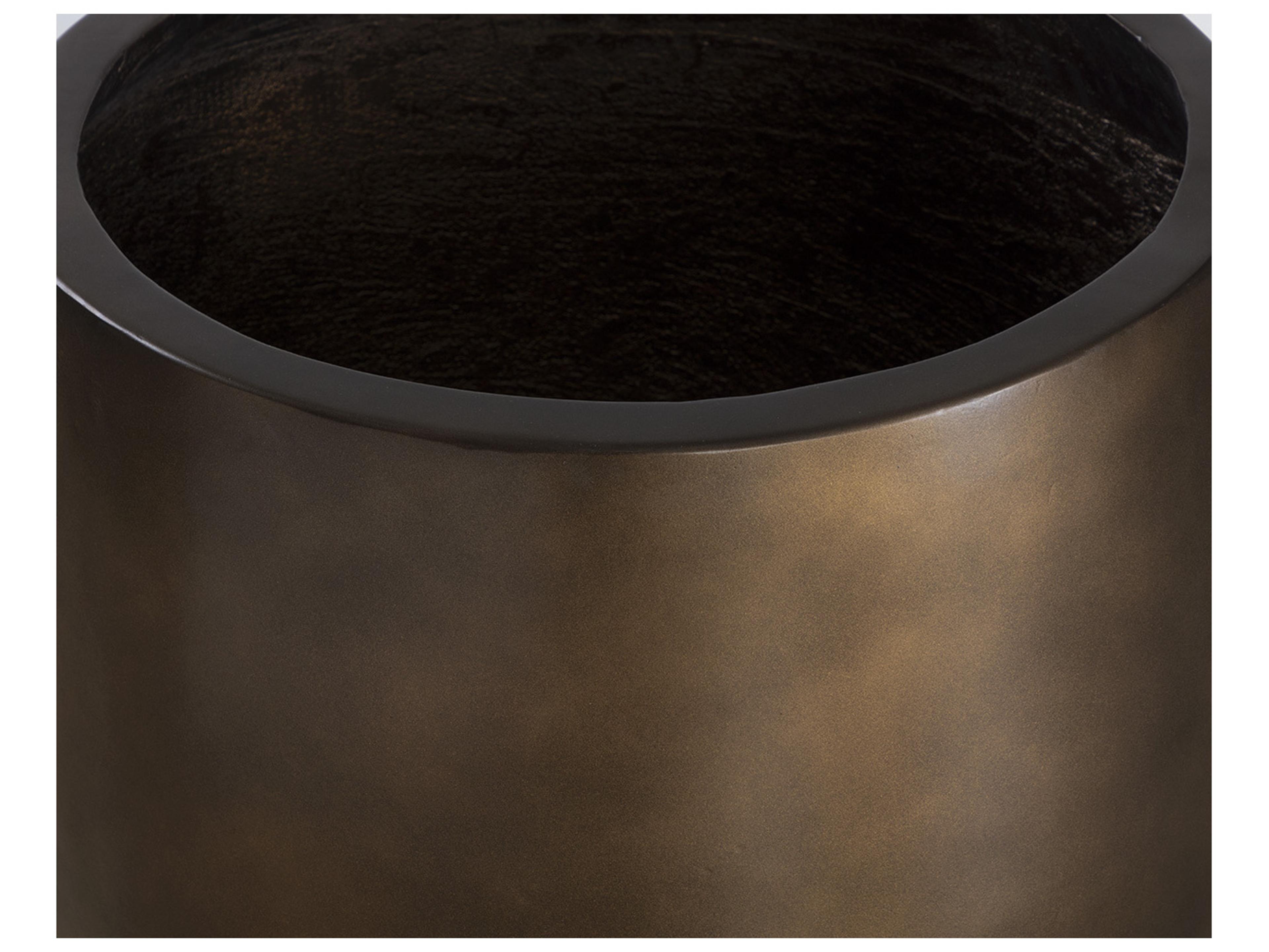 Sunpan Outdoor Aster Concrete Antique Bronze Small Round Planter