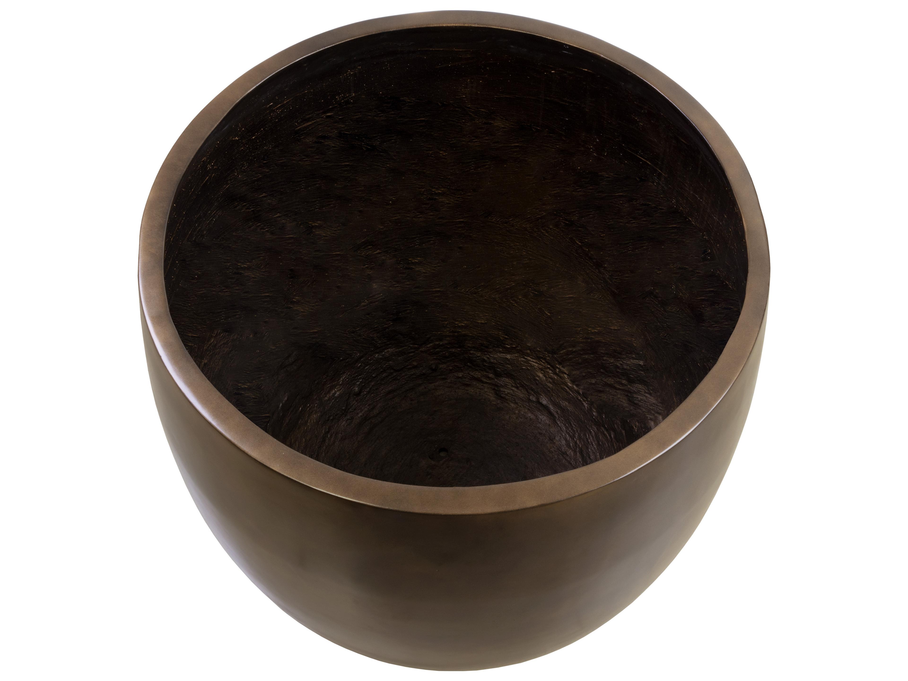 Sunpan Outdoor Aster Concrete Antique Bronze Small Round Planter