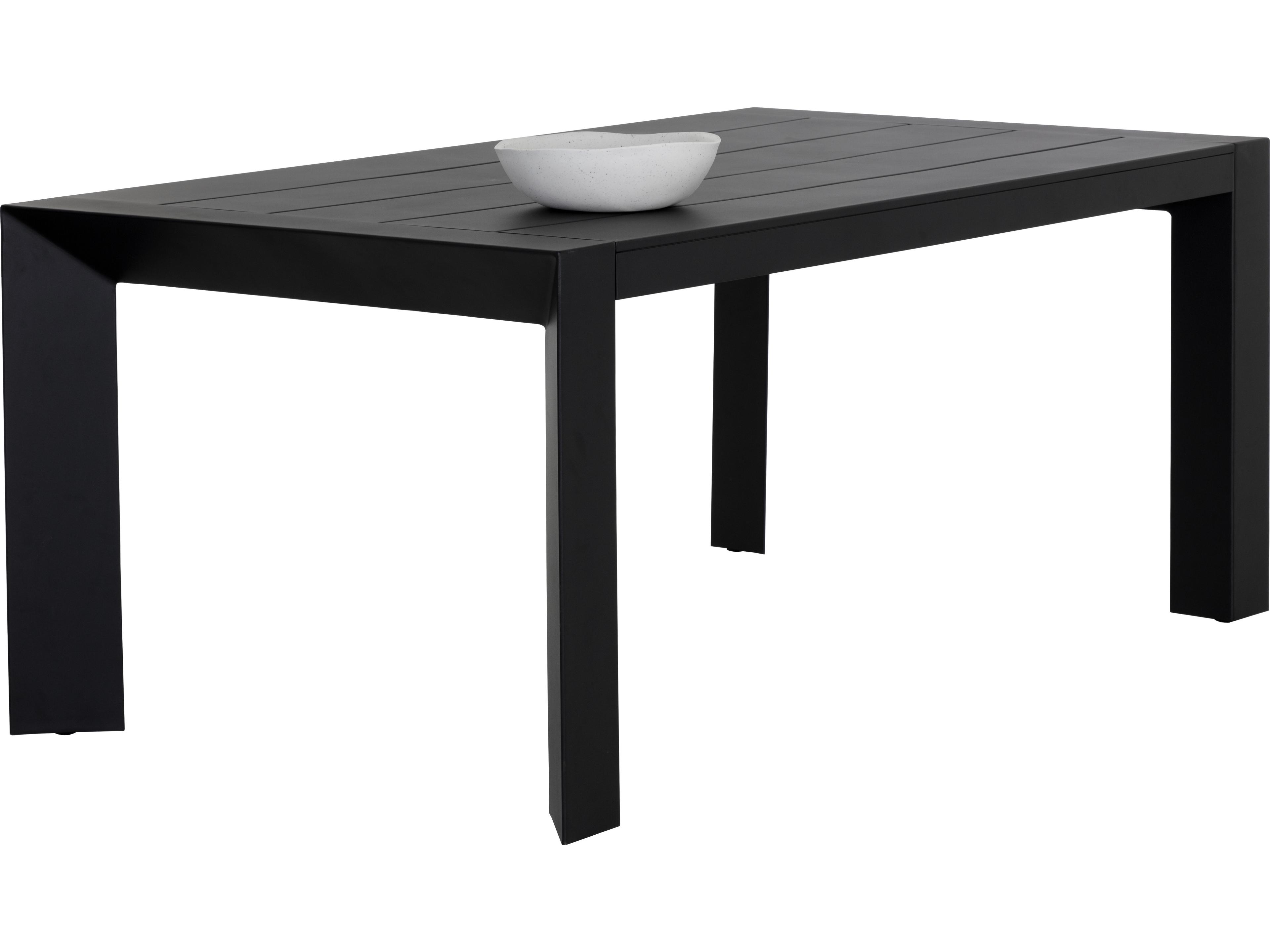 Sunpan Outdoor Merano Aluminum Black Rectangular Dining Table