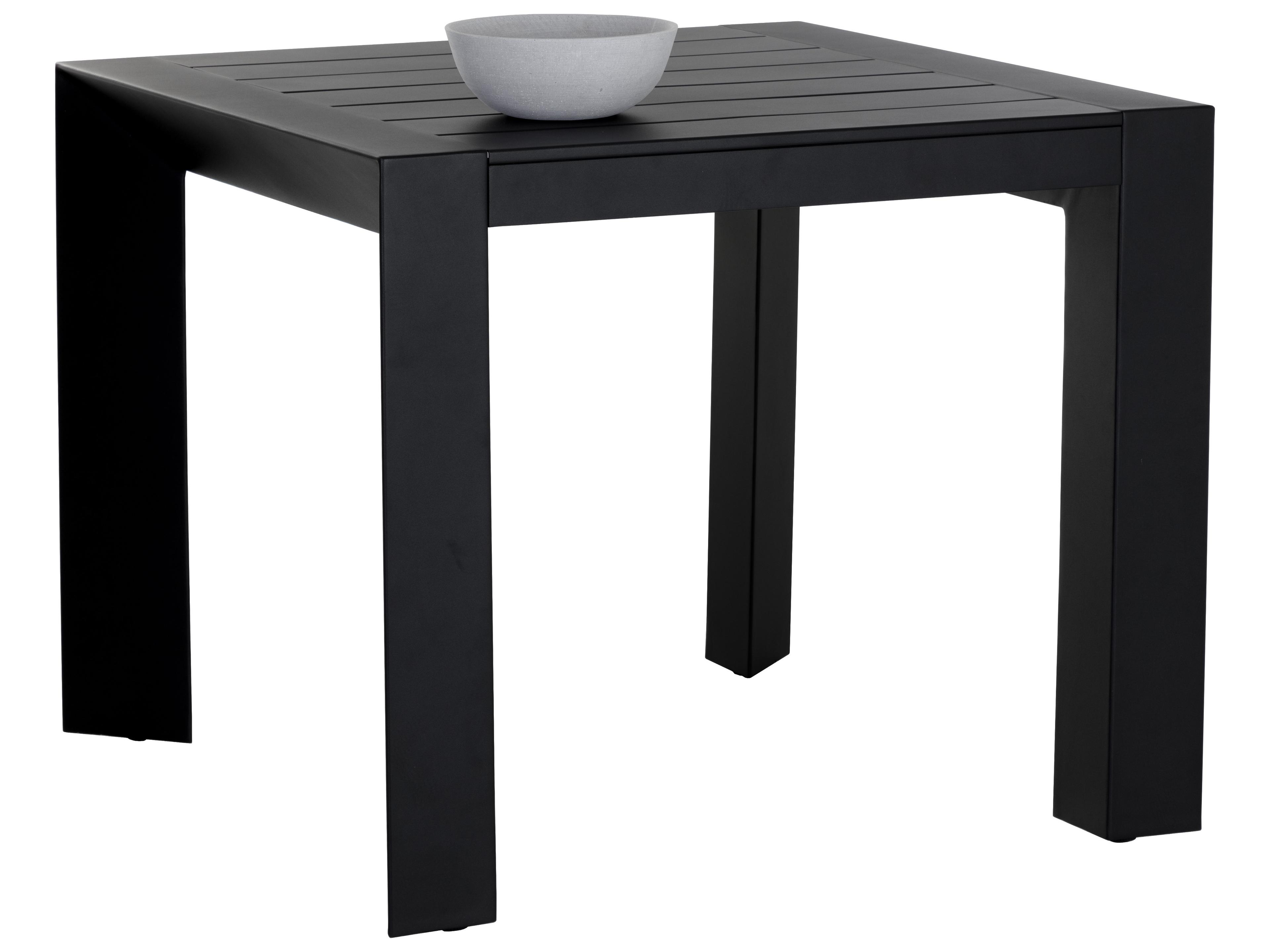 Sunpan Outdoor Merano Aluminum Black Square Dining Table
