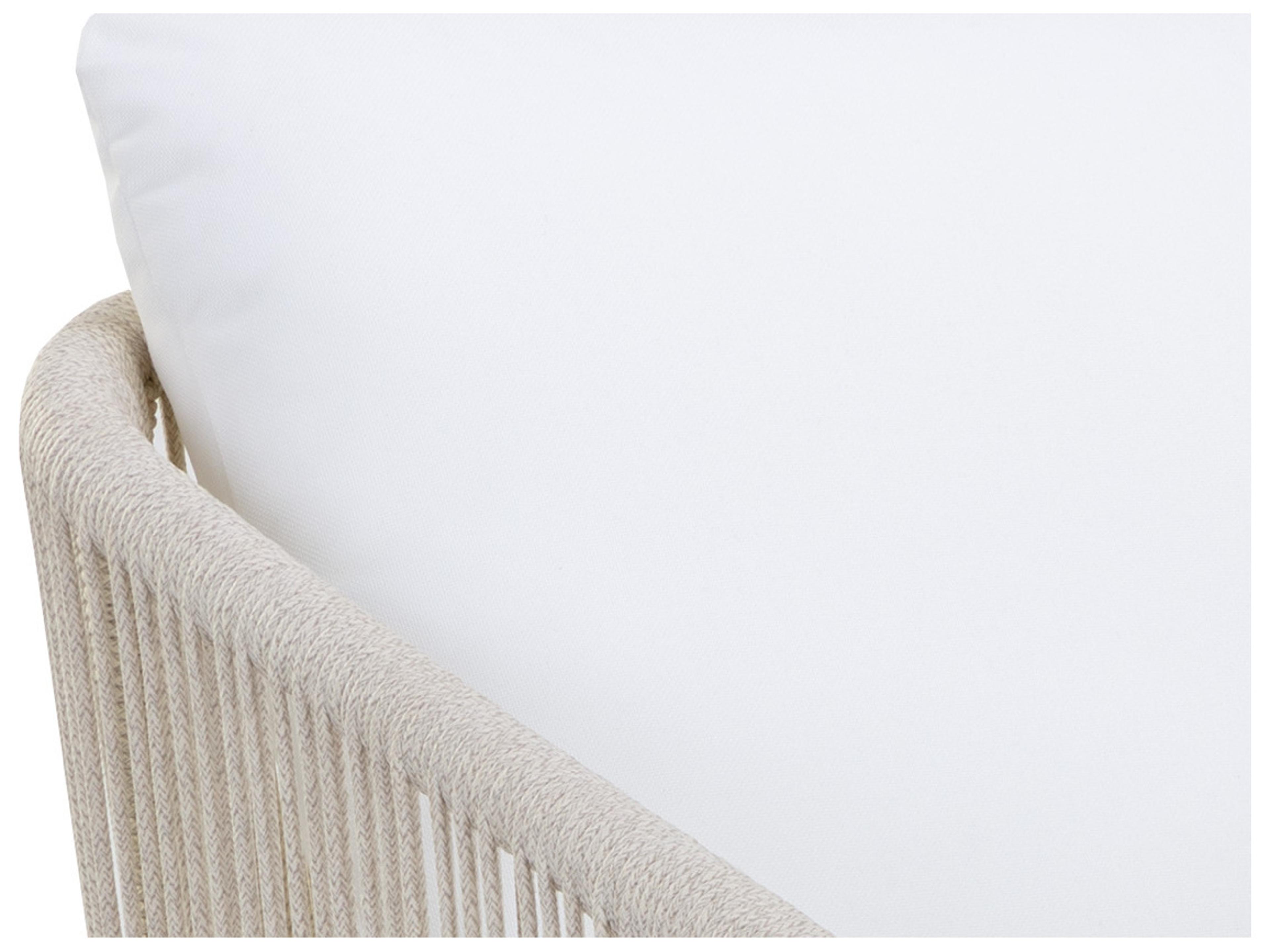 Sunpan Outdoor Allariz Aluminum Rope Greige Dining Arm Chair in Stinson White