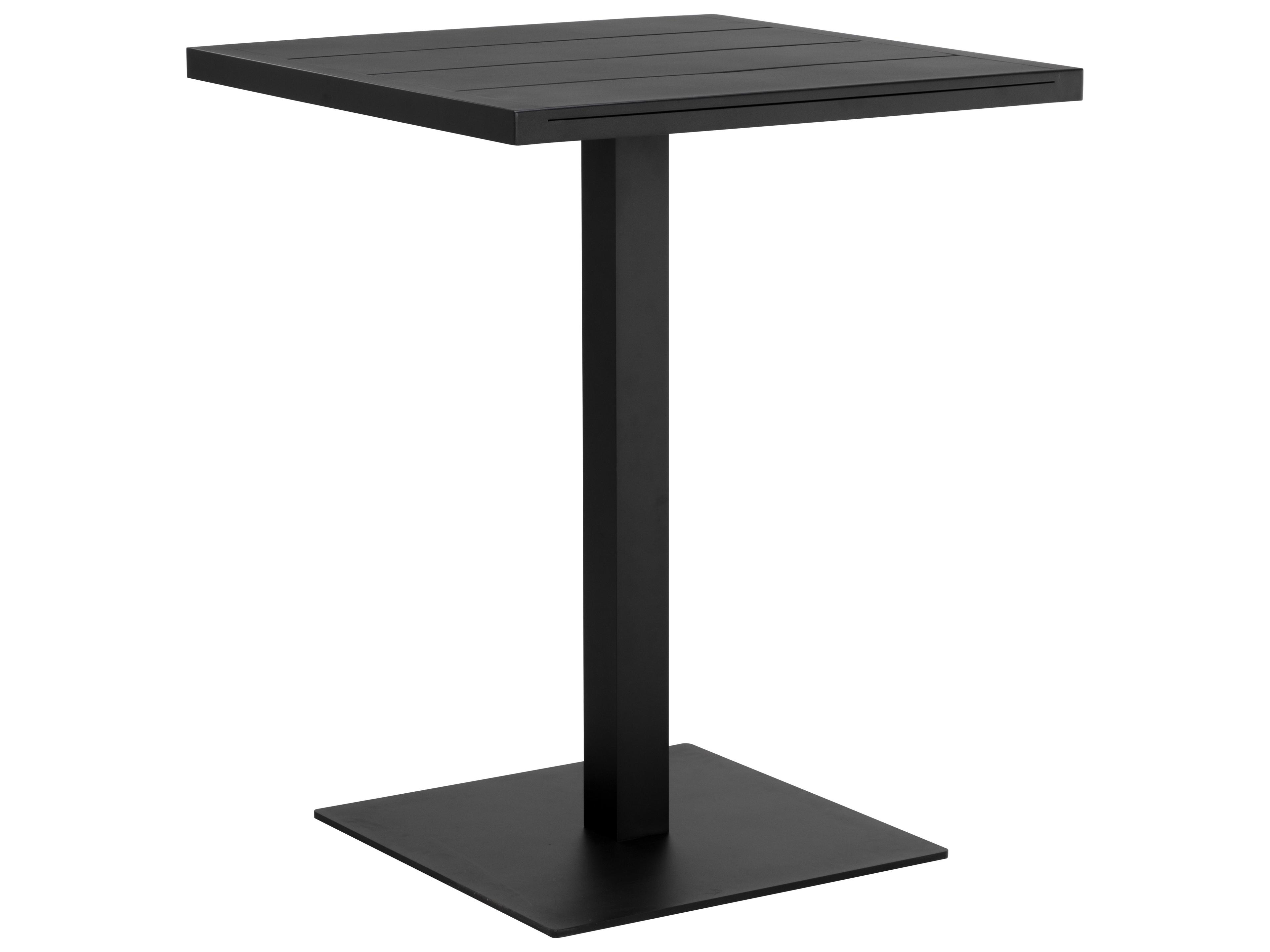 Merano Aluminum Black Square Bar Table