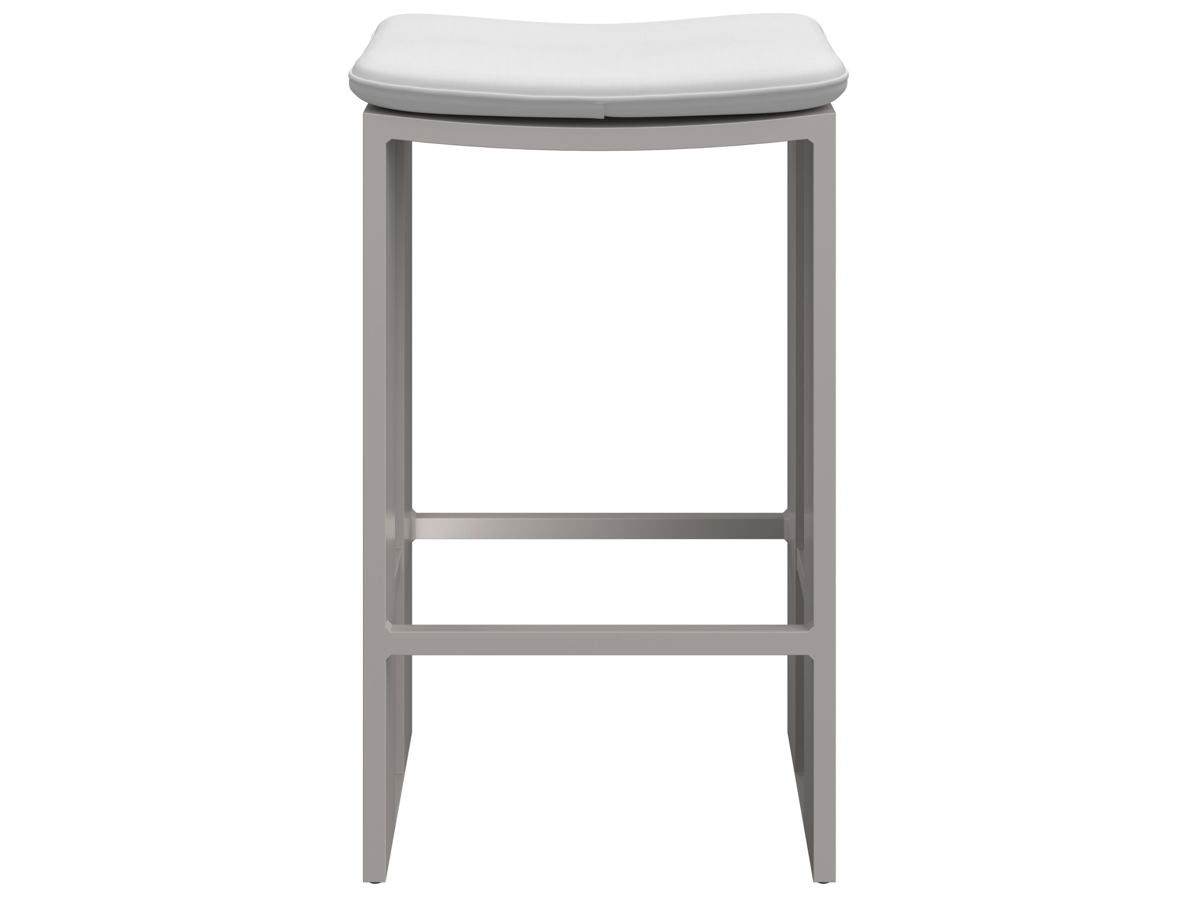 Sunpan Outdoor Verin Aluminum Greige Bar Stool in Stinson White