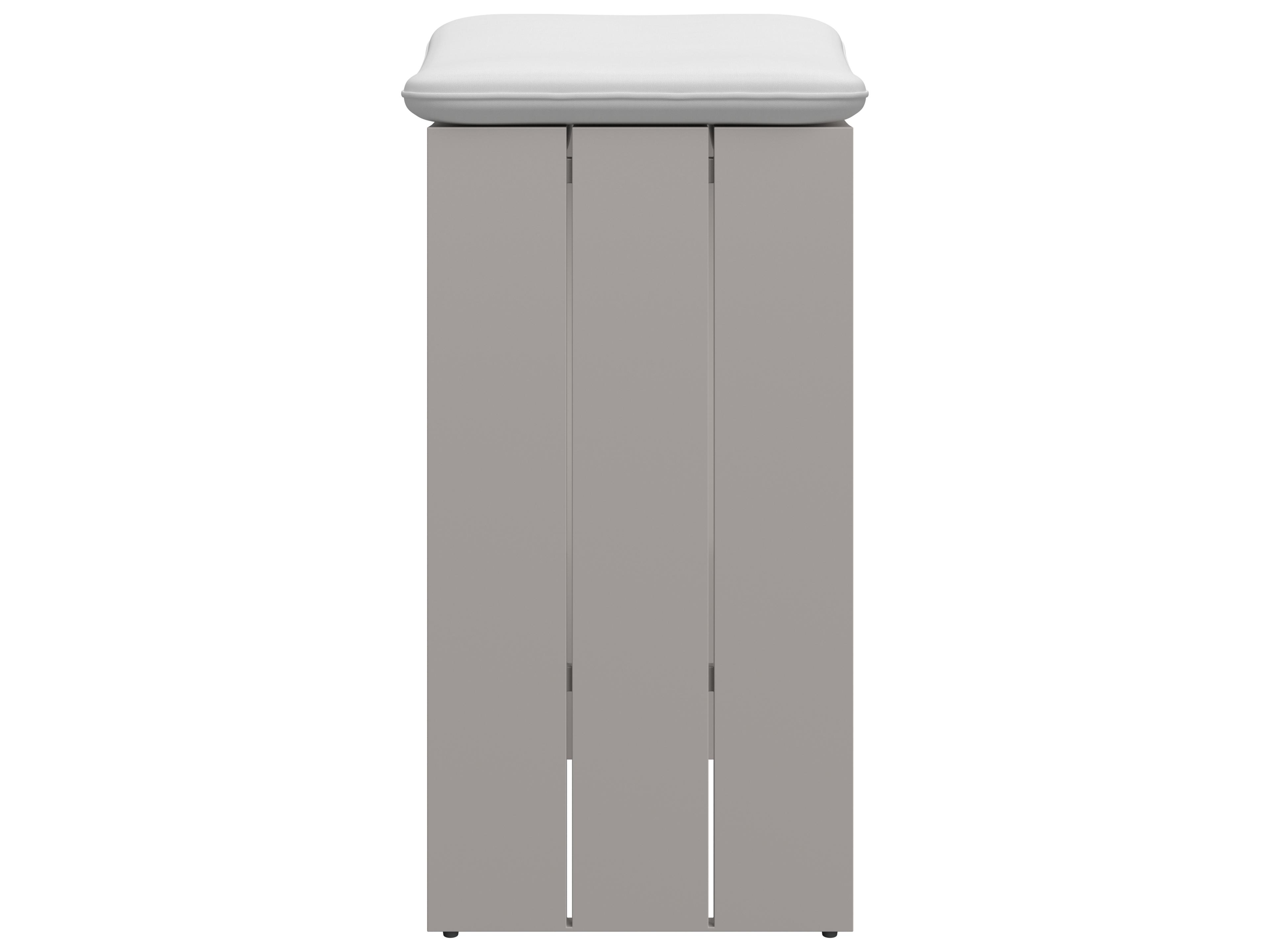 Sunpan Outdoor Verin Aluminum Greige Bar Stool in Stinson White