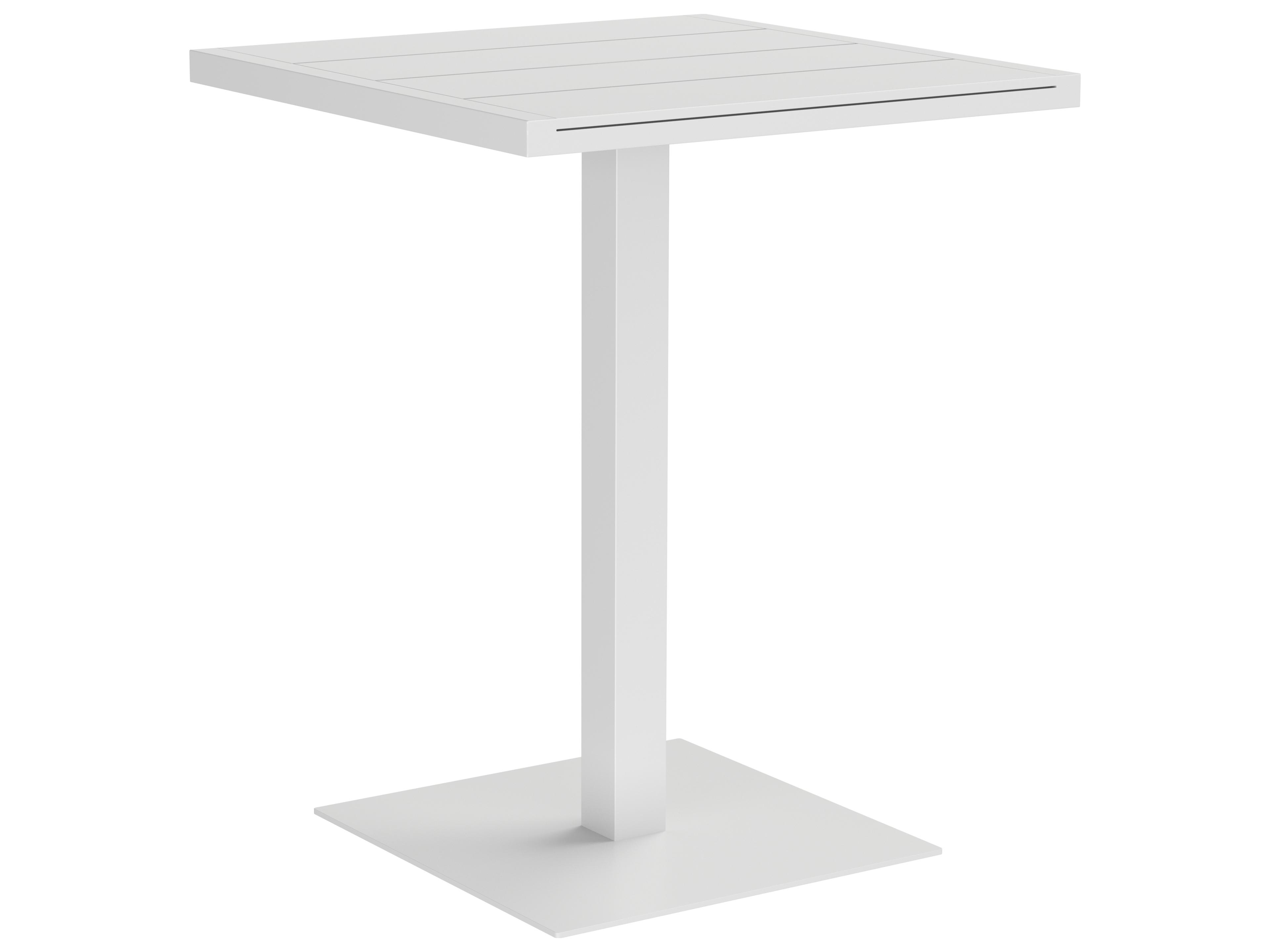 Merano Aluminum White Square Bar Table