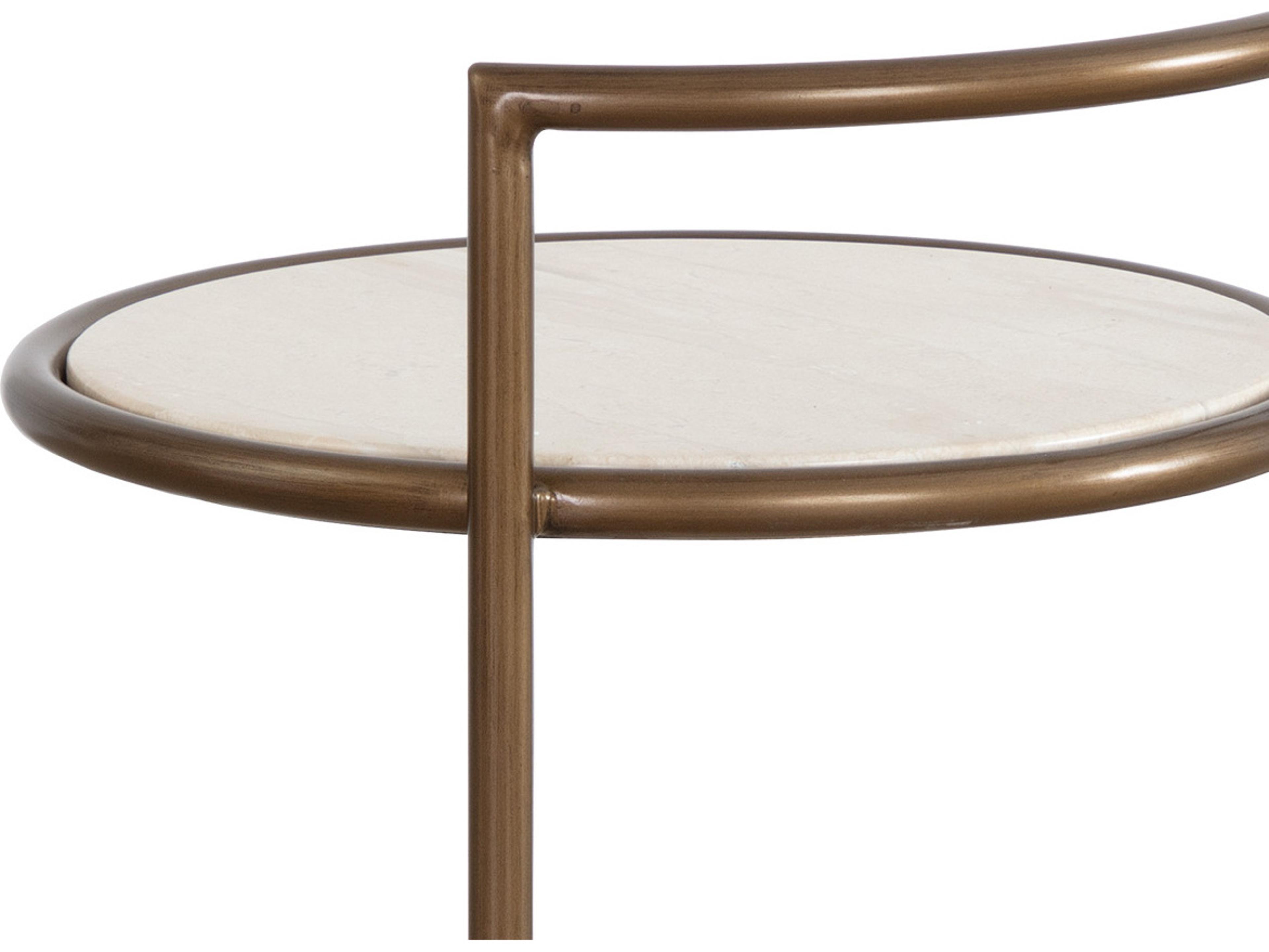 Sunpan Outdoor Parga Steel Rustic Bronze Round End Table