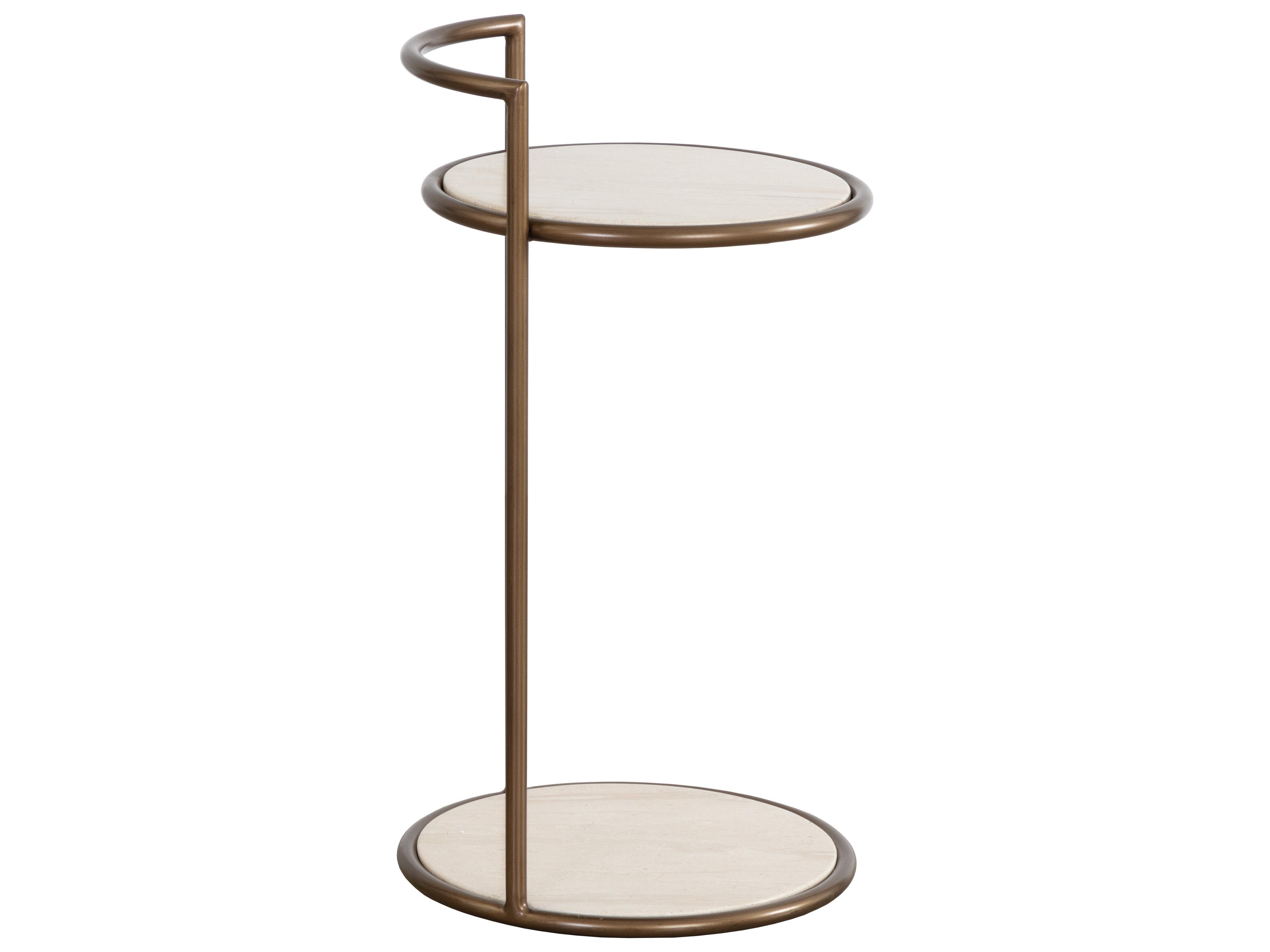 Sunpan Outdoor Parga Steel Rustic Bronze Round End Table