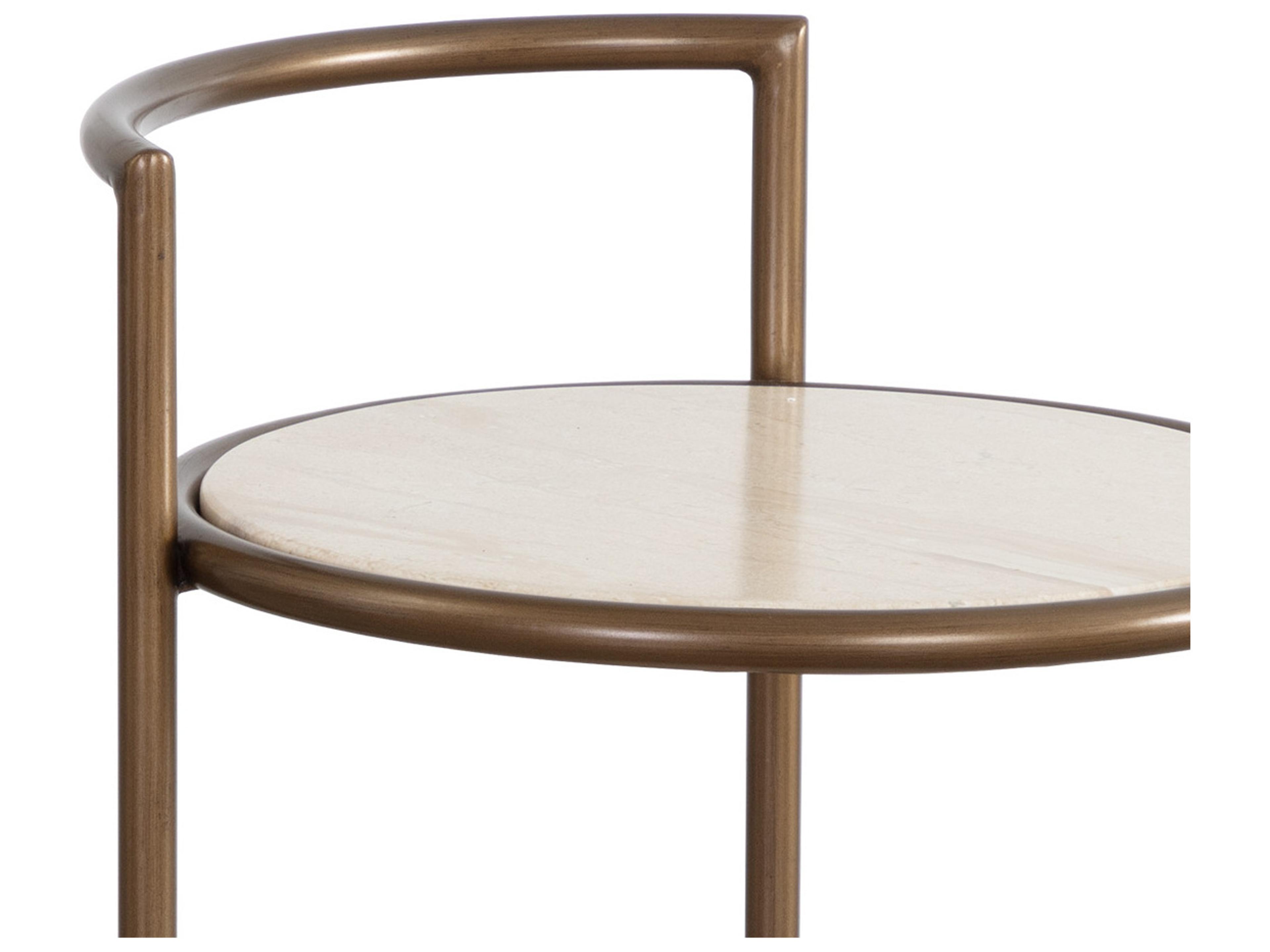 Sunpan Outdoor Parga Steel Rustic Bronze Round End Table