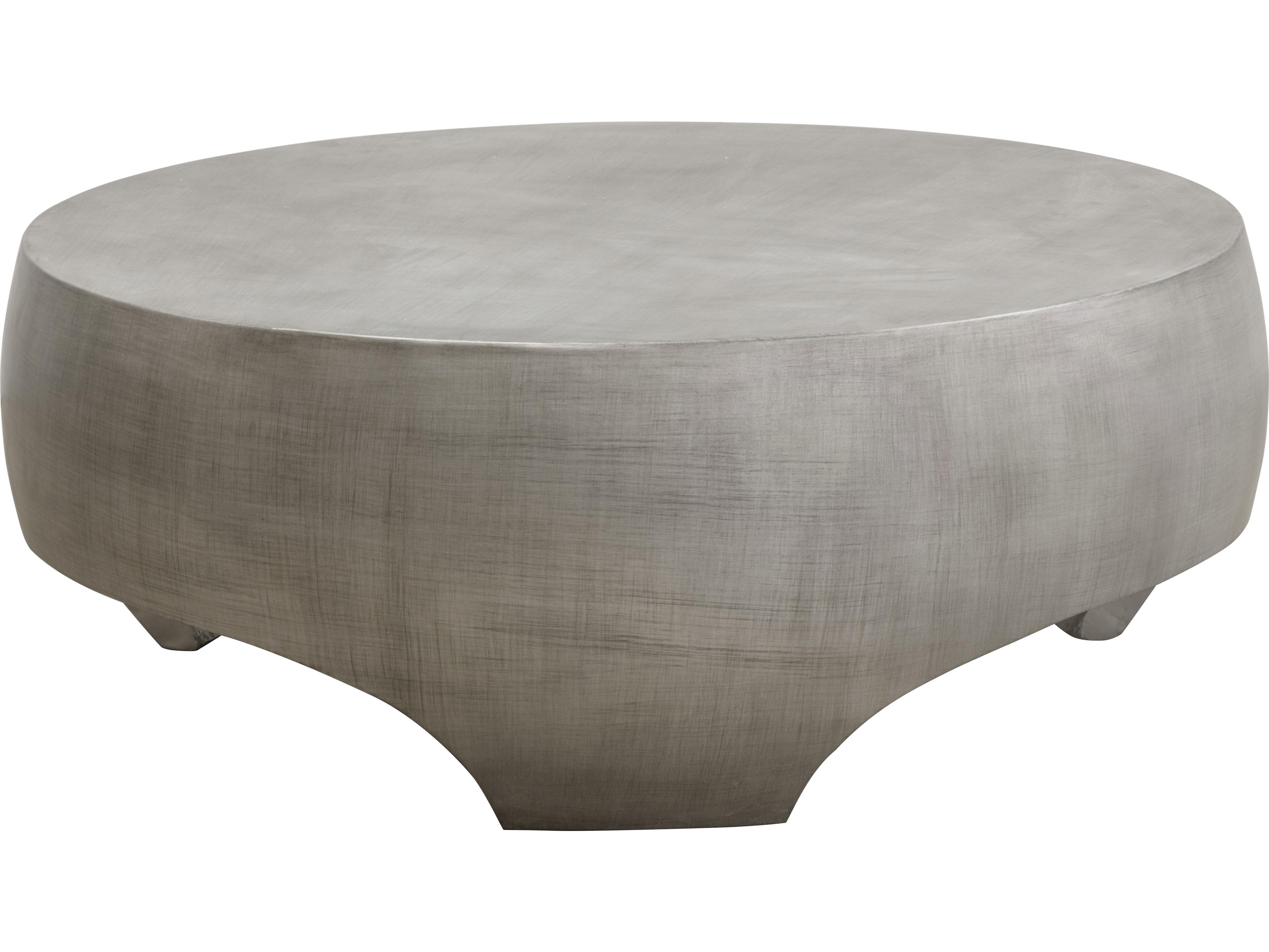 Sunpan Outdoor Tarsus Concrete Light Pewter Round Coffee Table