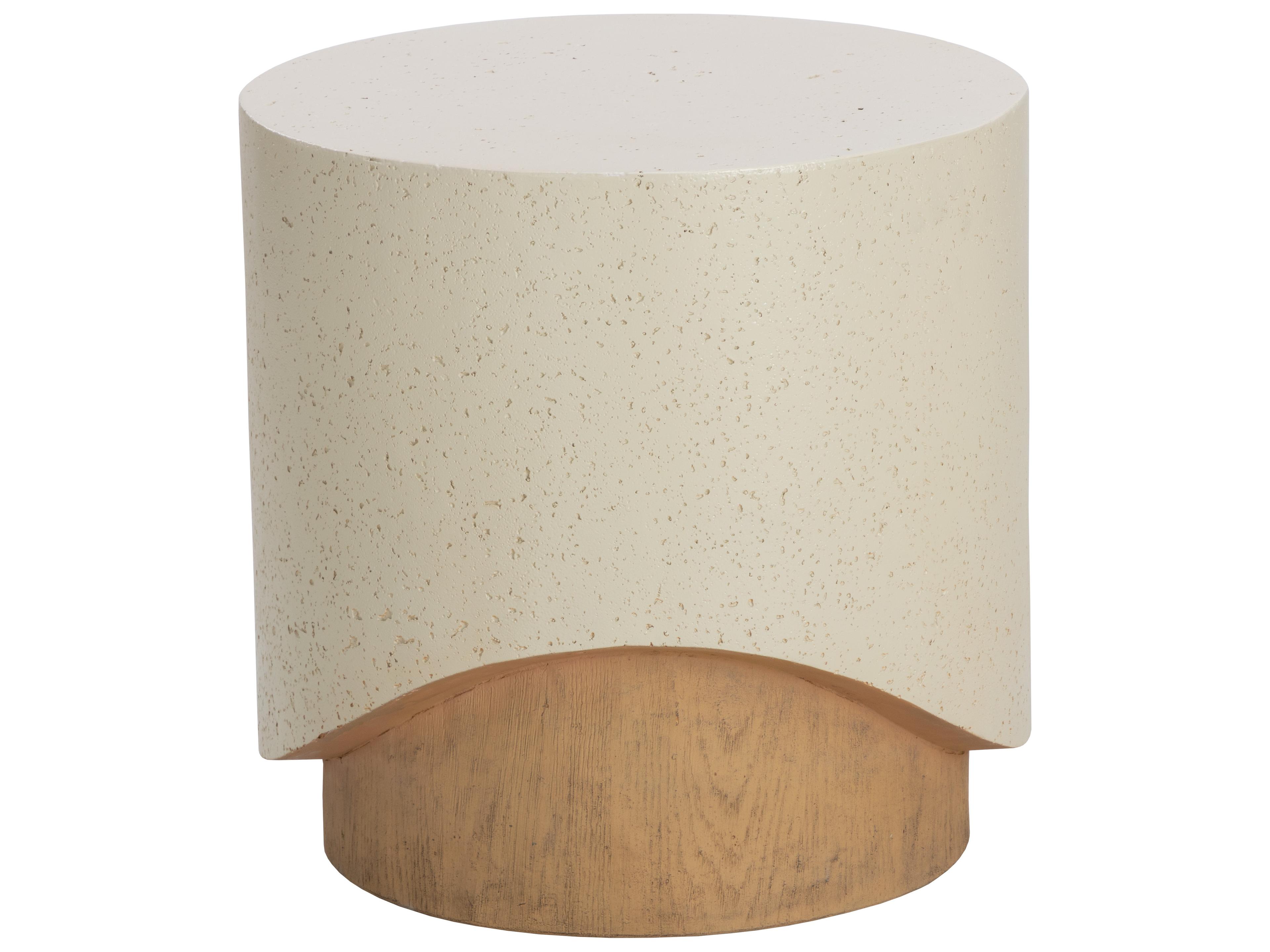 Sunpan Outdoor Patras Concrete Cream Round End Table