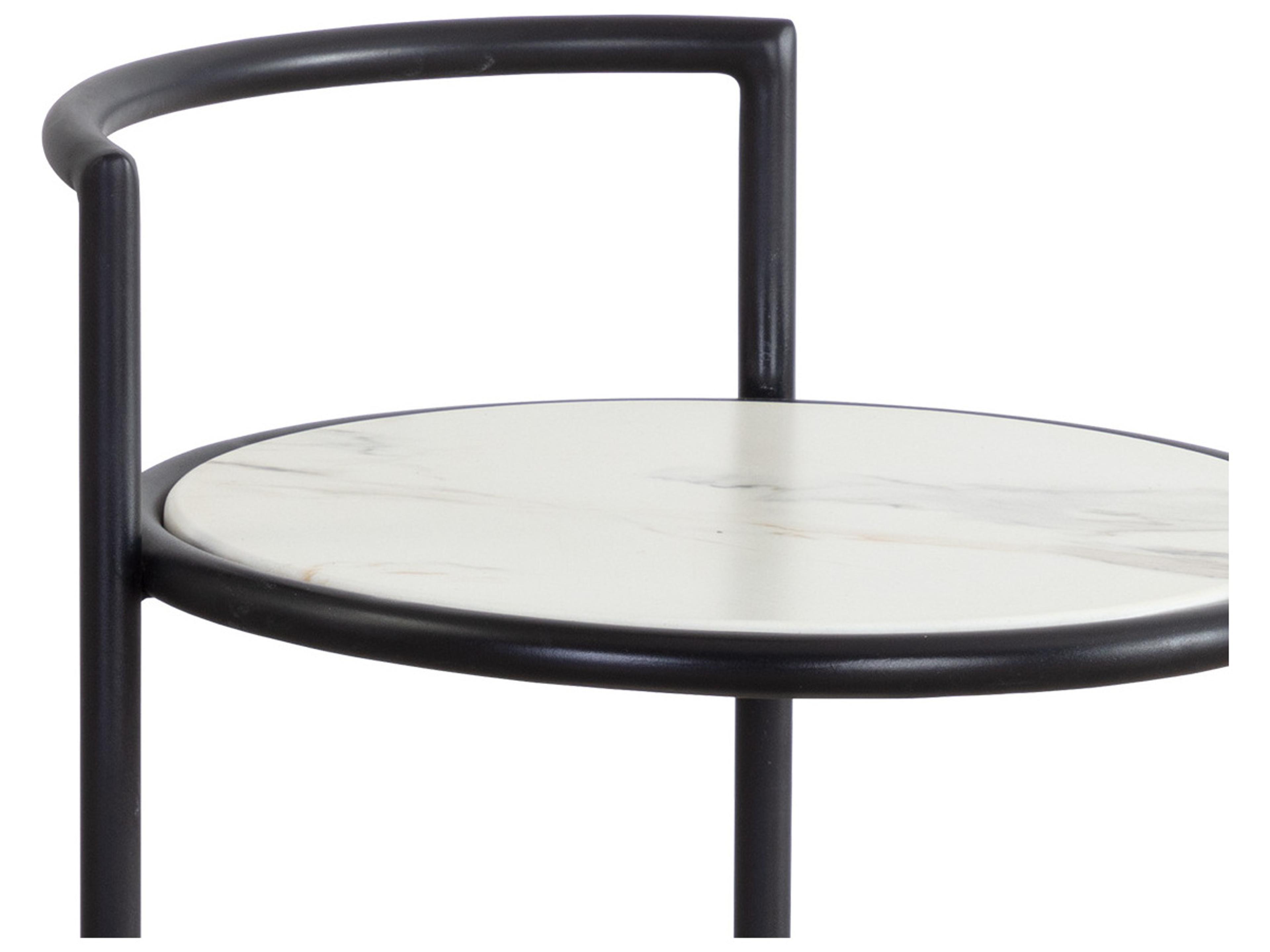 Sunpan Outdoor Parga Steel Black Round End Table
