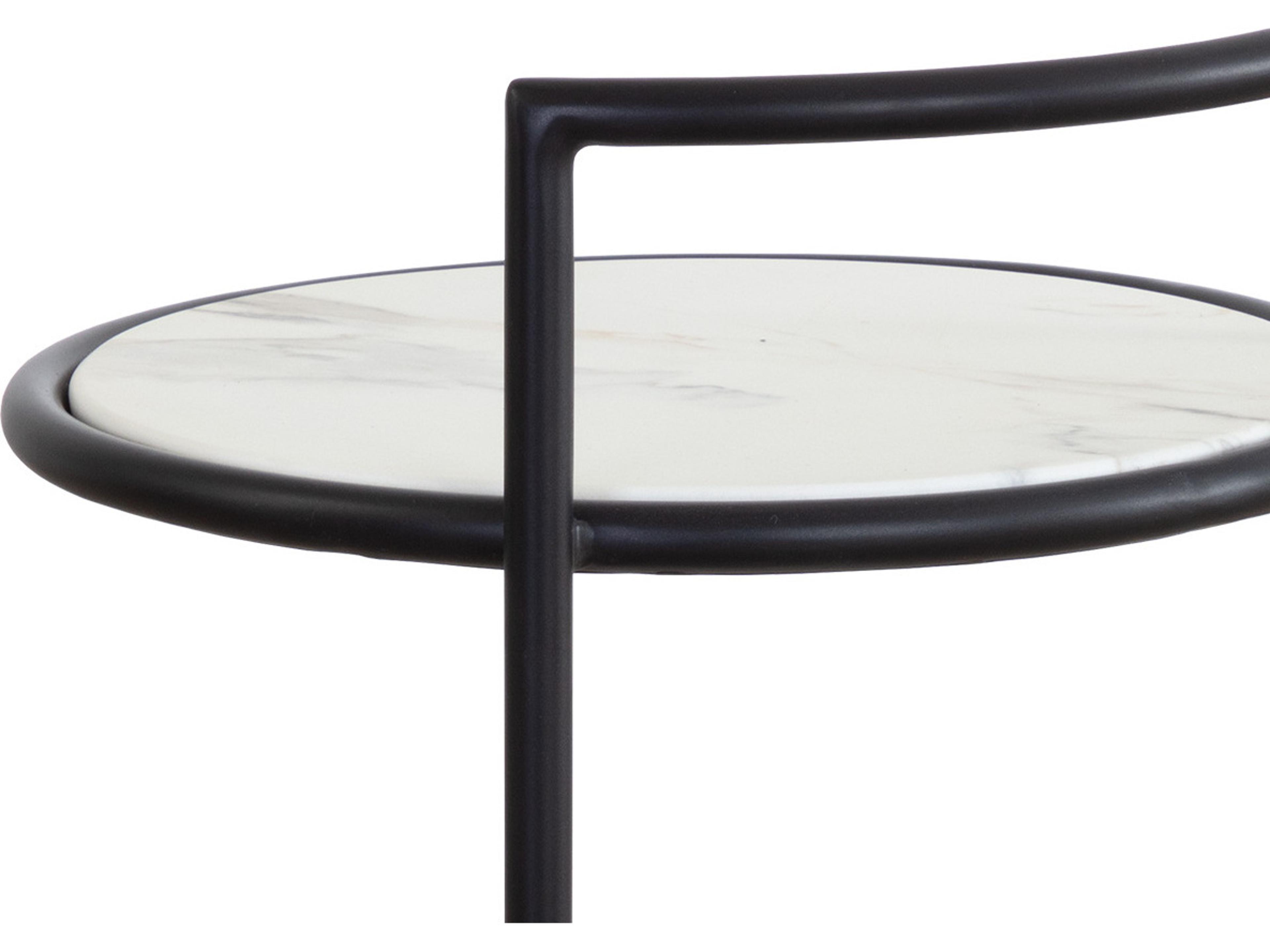 Sunpan Outdoor Parga Steel Black Round End Table