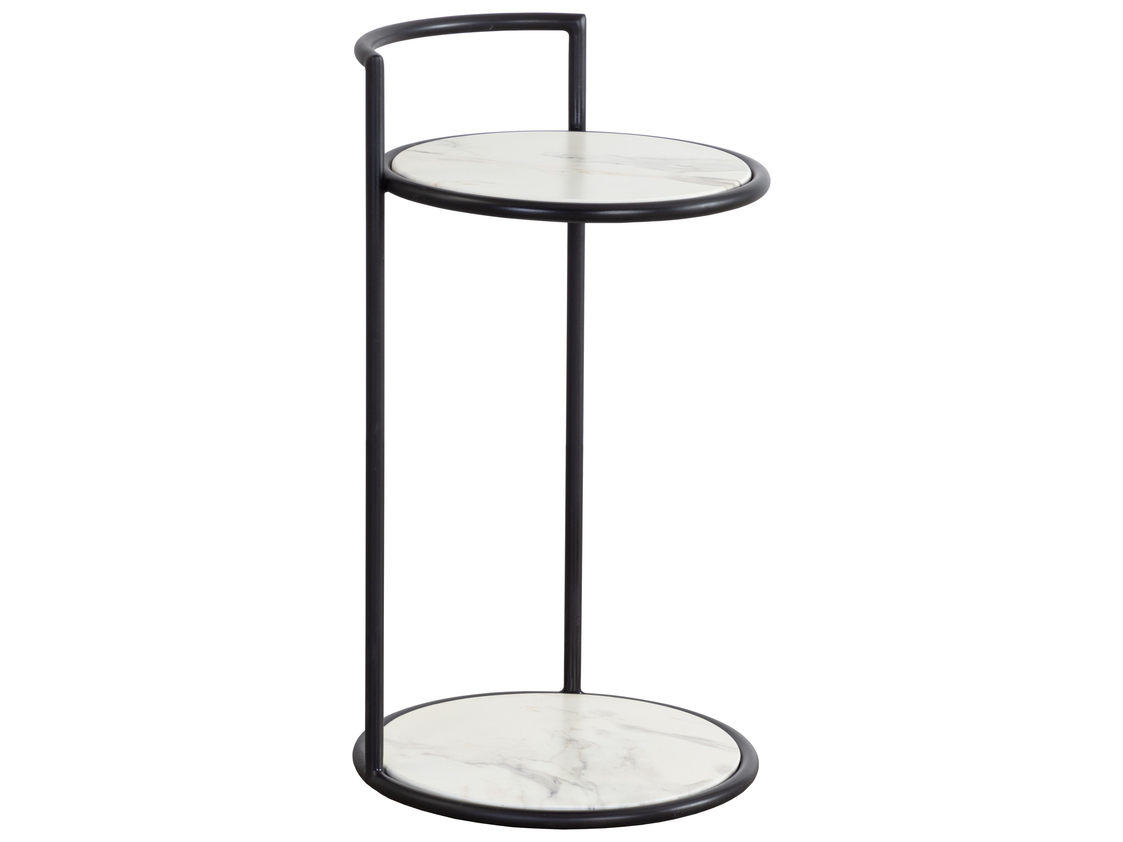 Parga Steel Black Round End Table