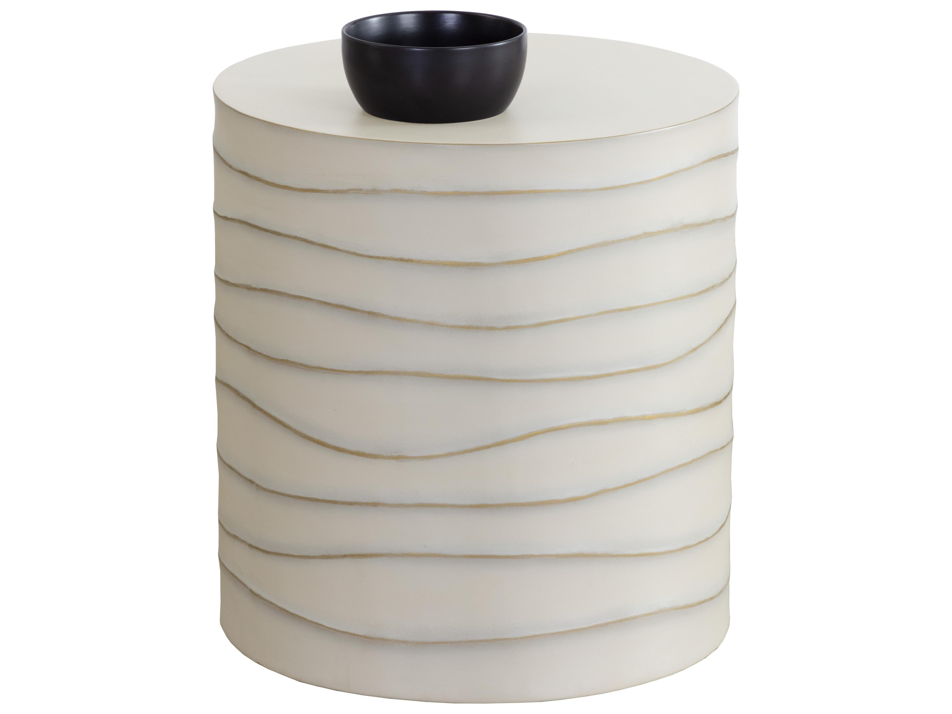 Sunpan Outdoor Solterra Corey Concrete Cream Round End Table