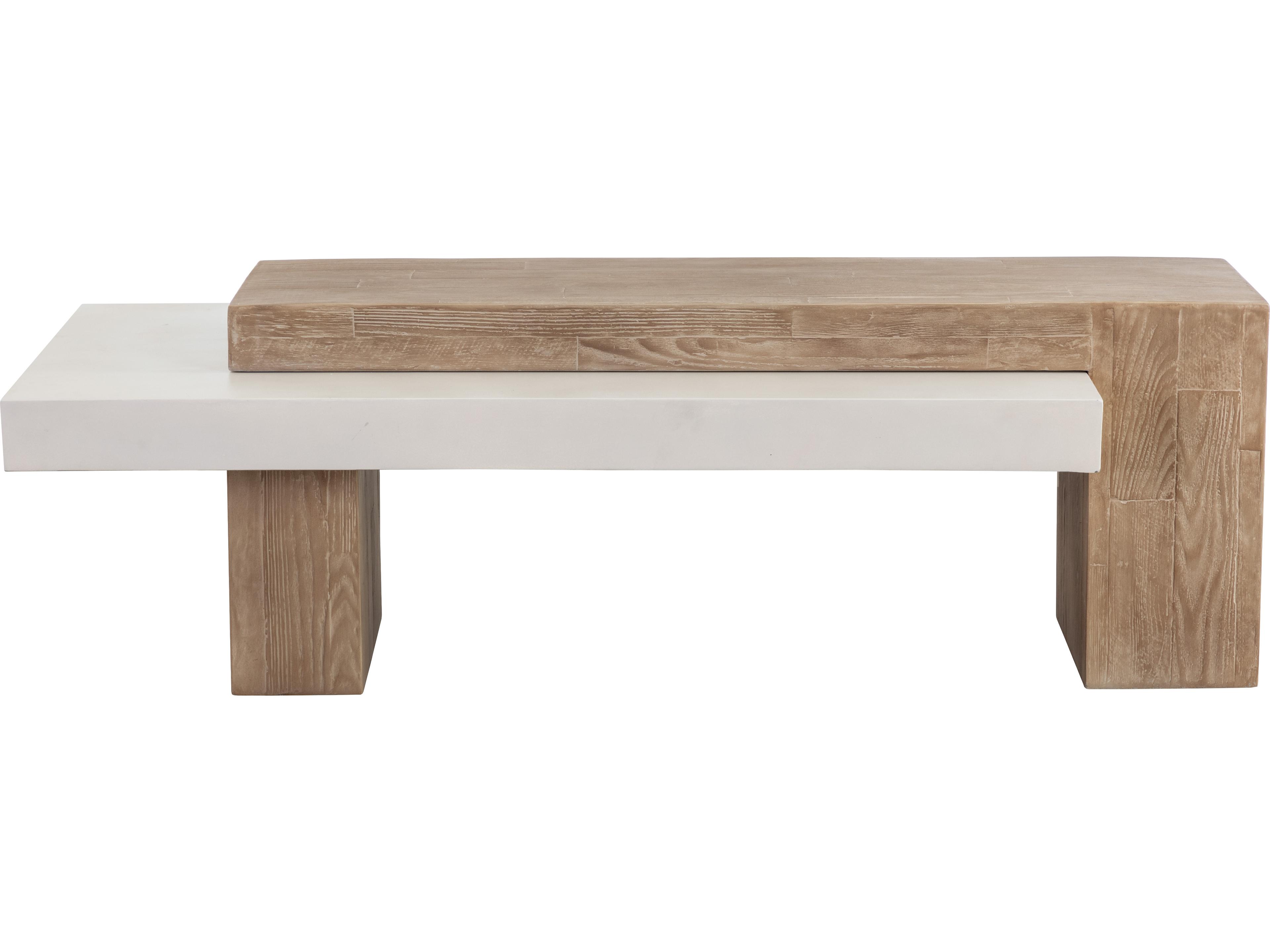 Sunpan Outdoor Solterra Herriot Concrete Light Brown Rectangular Coffee Table