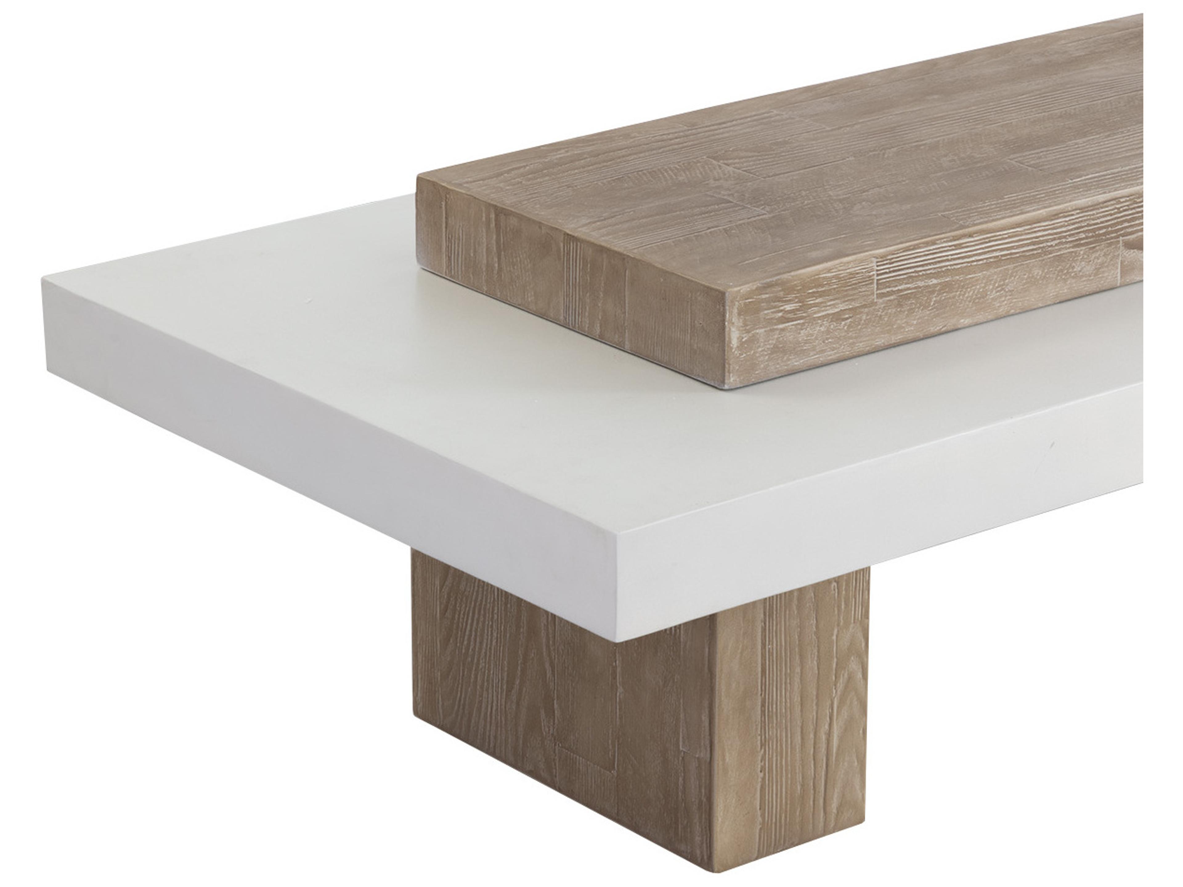 Sunpan Outdoor Solterra Herriot Concrete Light Brown Rectangular Coffee Table