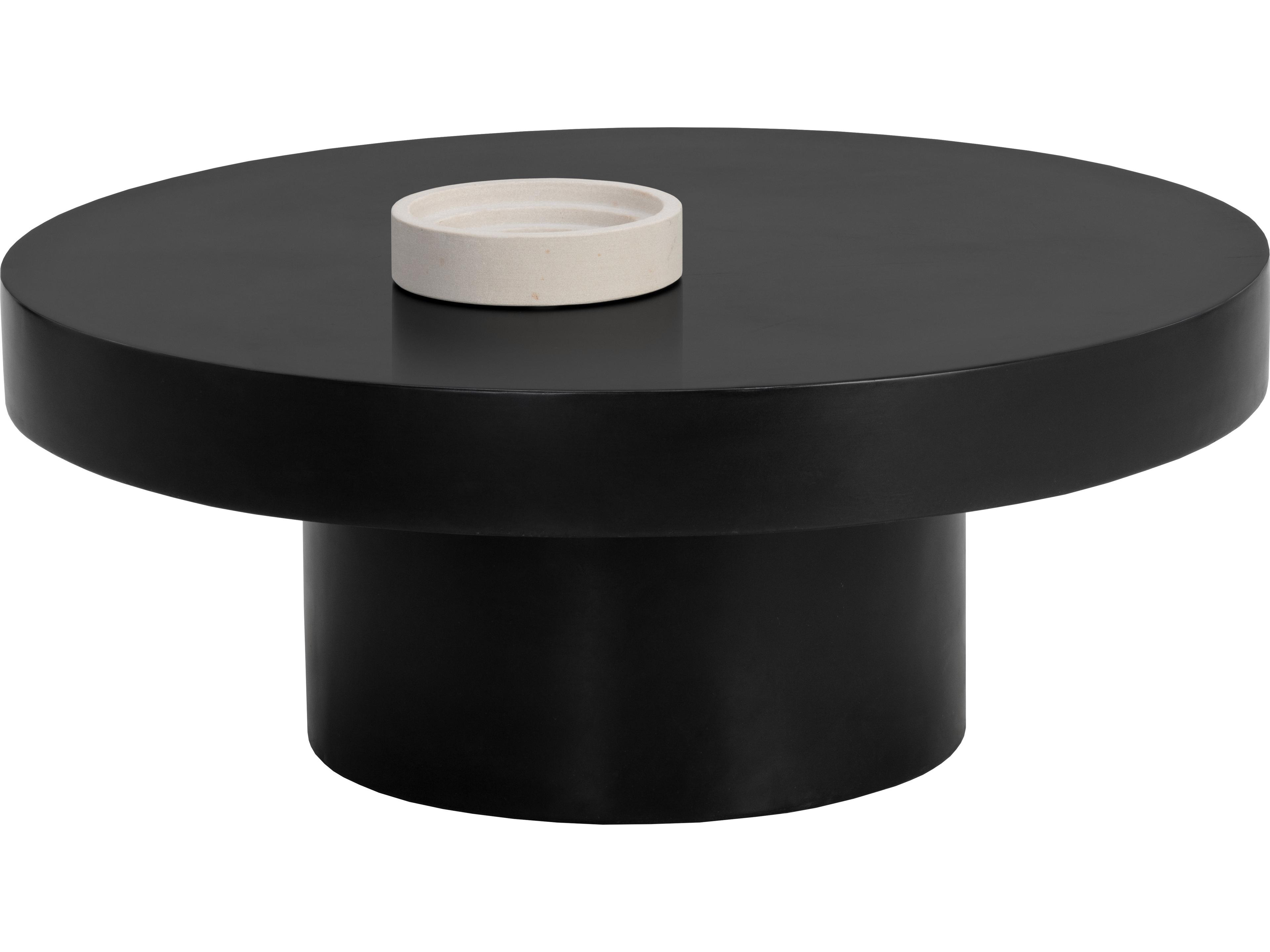 Sunpan Outdoor MIXT Brando Concrete Black Round Coffee Table