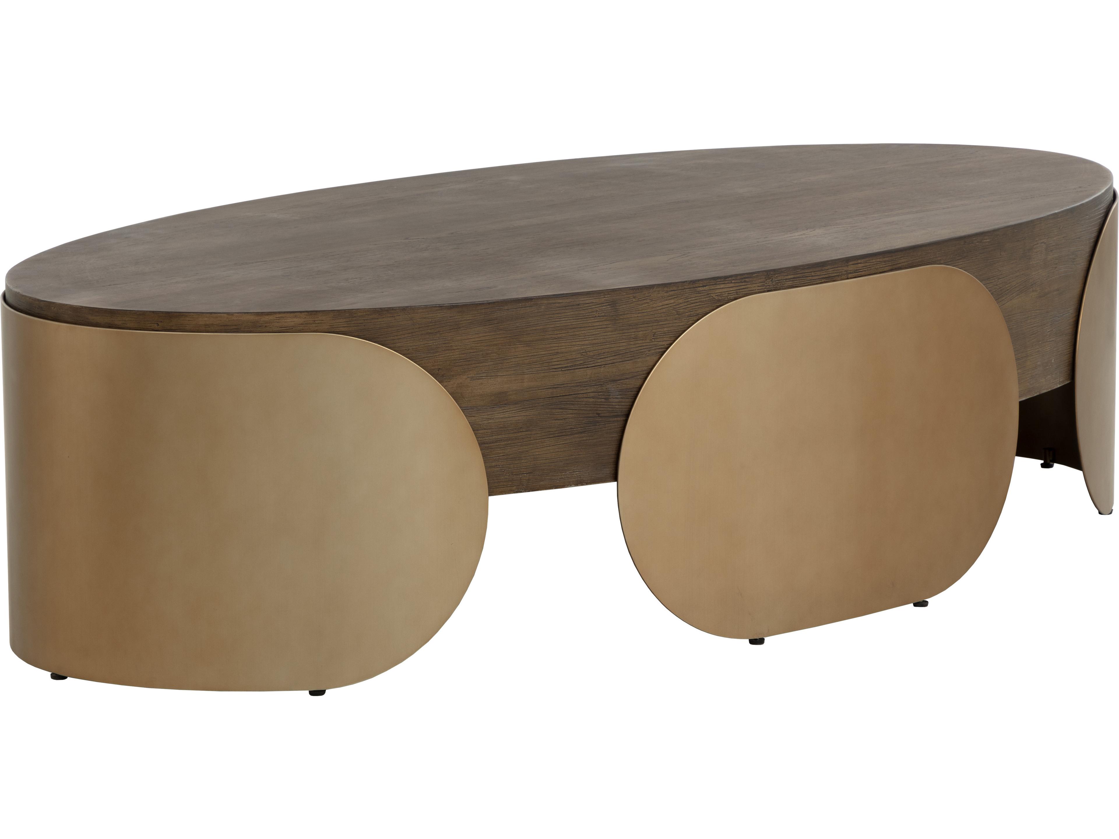 Sunpan Outdoor Amarula Concrete Oval Coffee Table