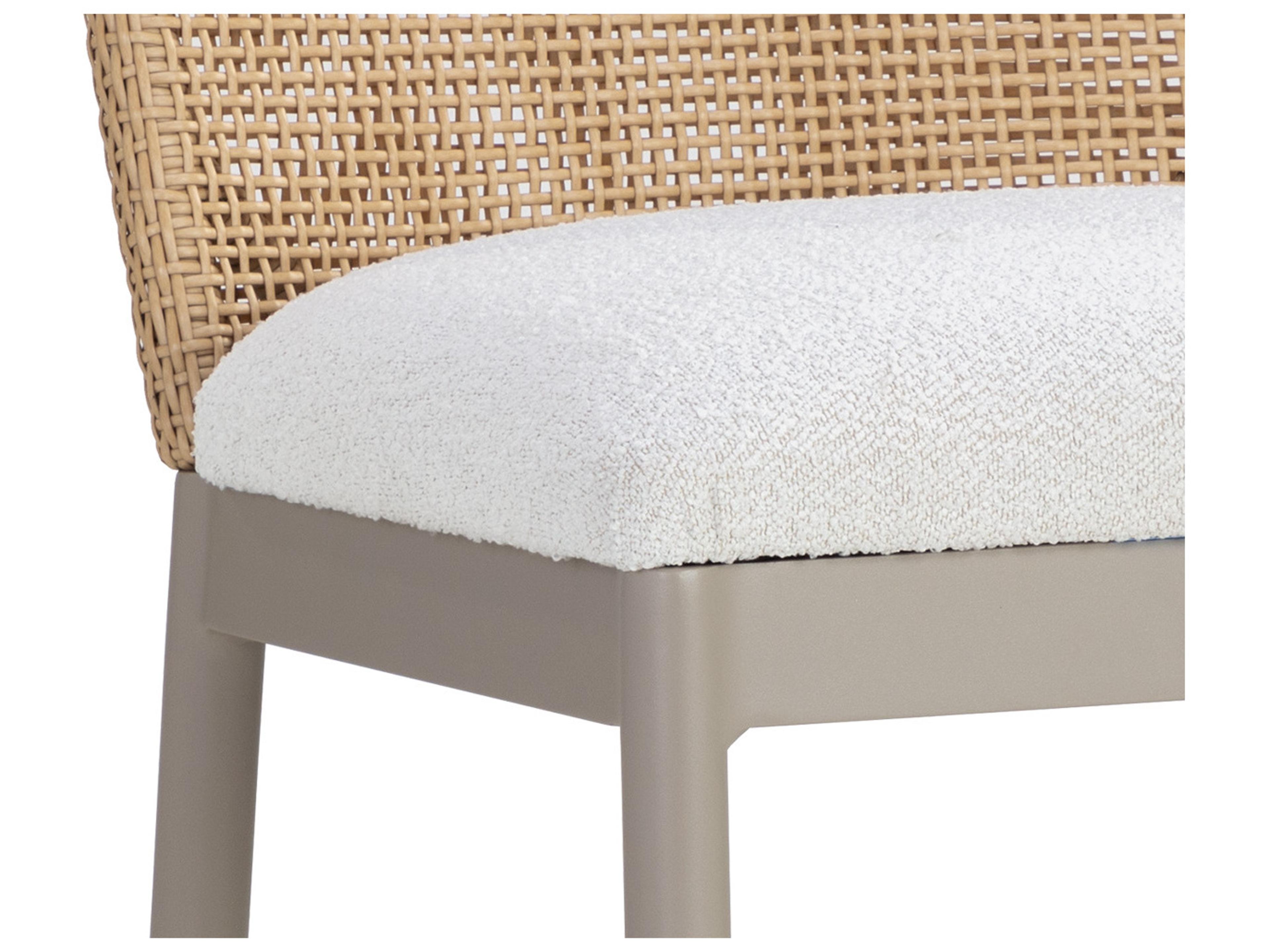 Sunpan Outdoor Calandri Aluminum Greige Counter Stool in Louis Cream