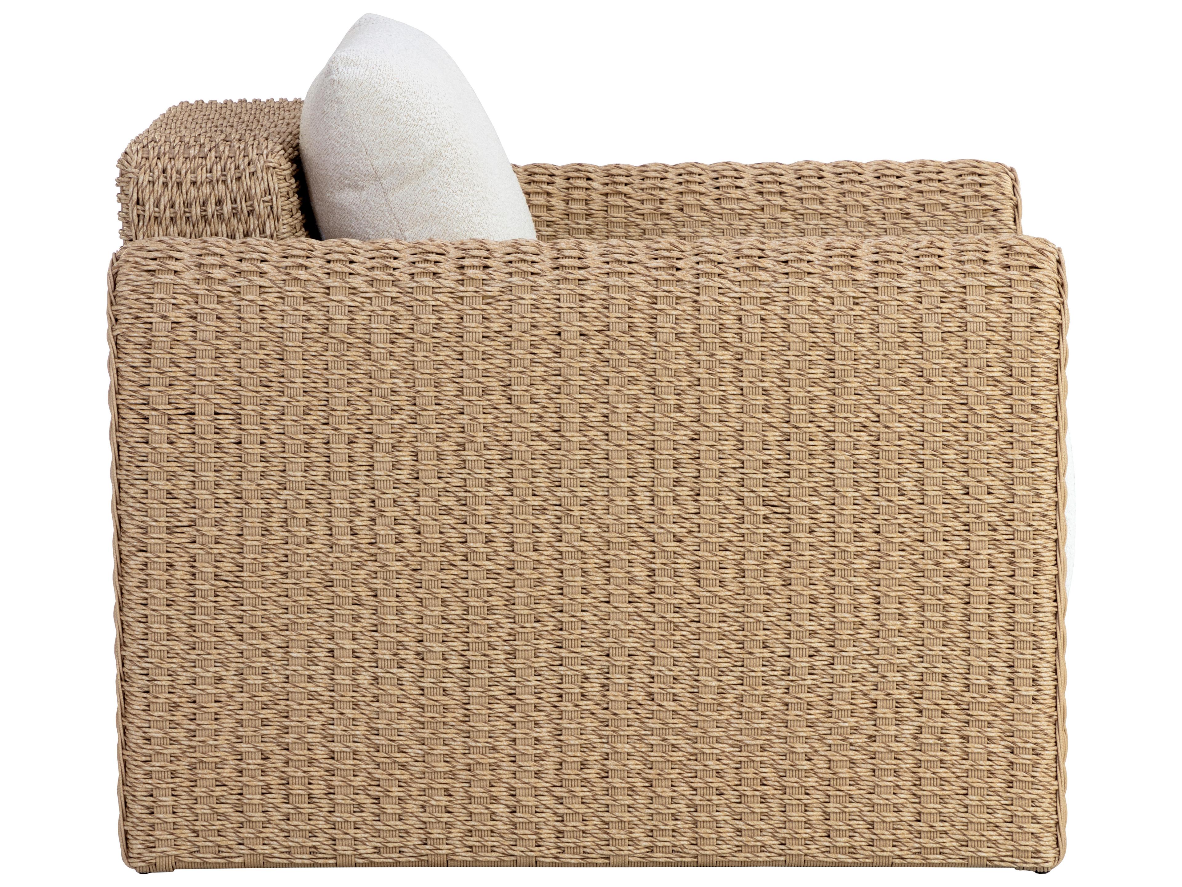 Sunpan Outdoor Tibi Wicker Natural Lounge Chair in Louis Cream