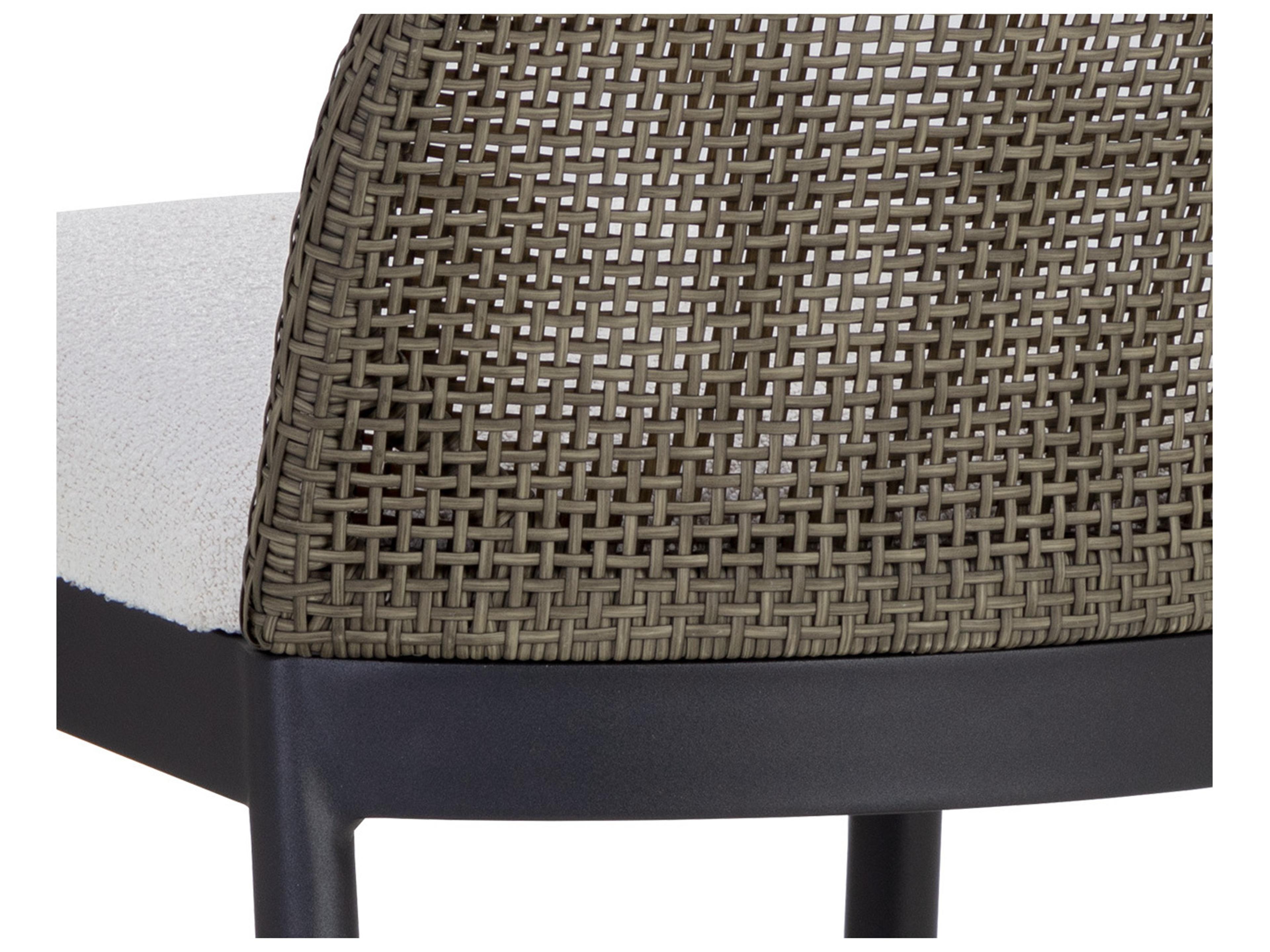 Sunpan Outdoor Calandri Aluminum Black Counter Stool in Louis Cream