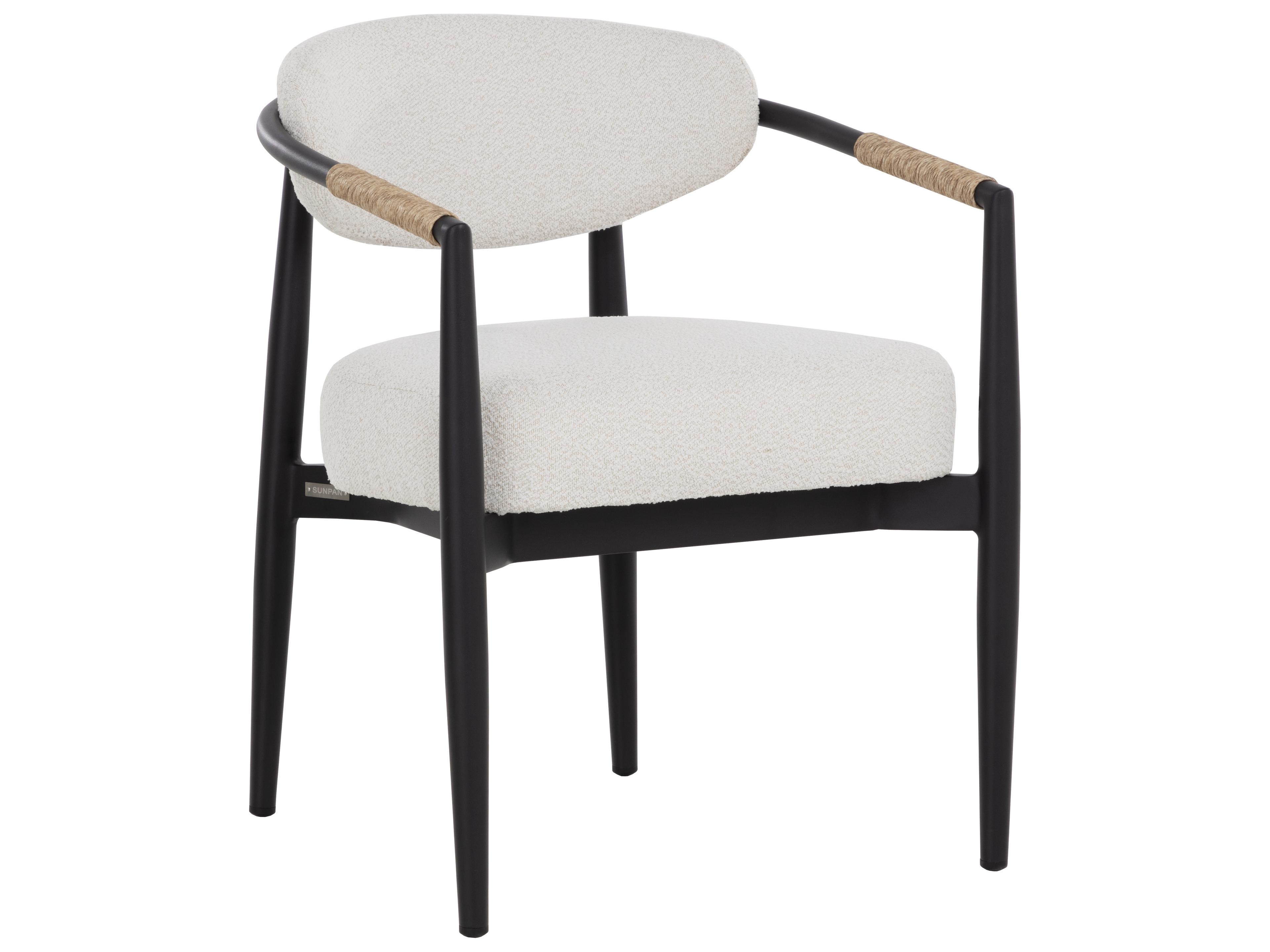 Marita Dining Armchair in Black in Louis Cream