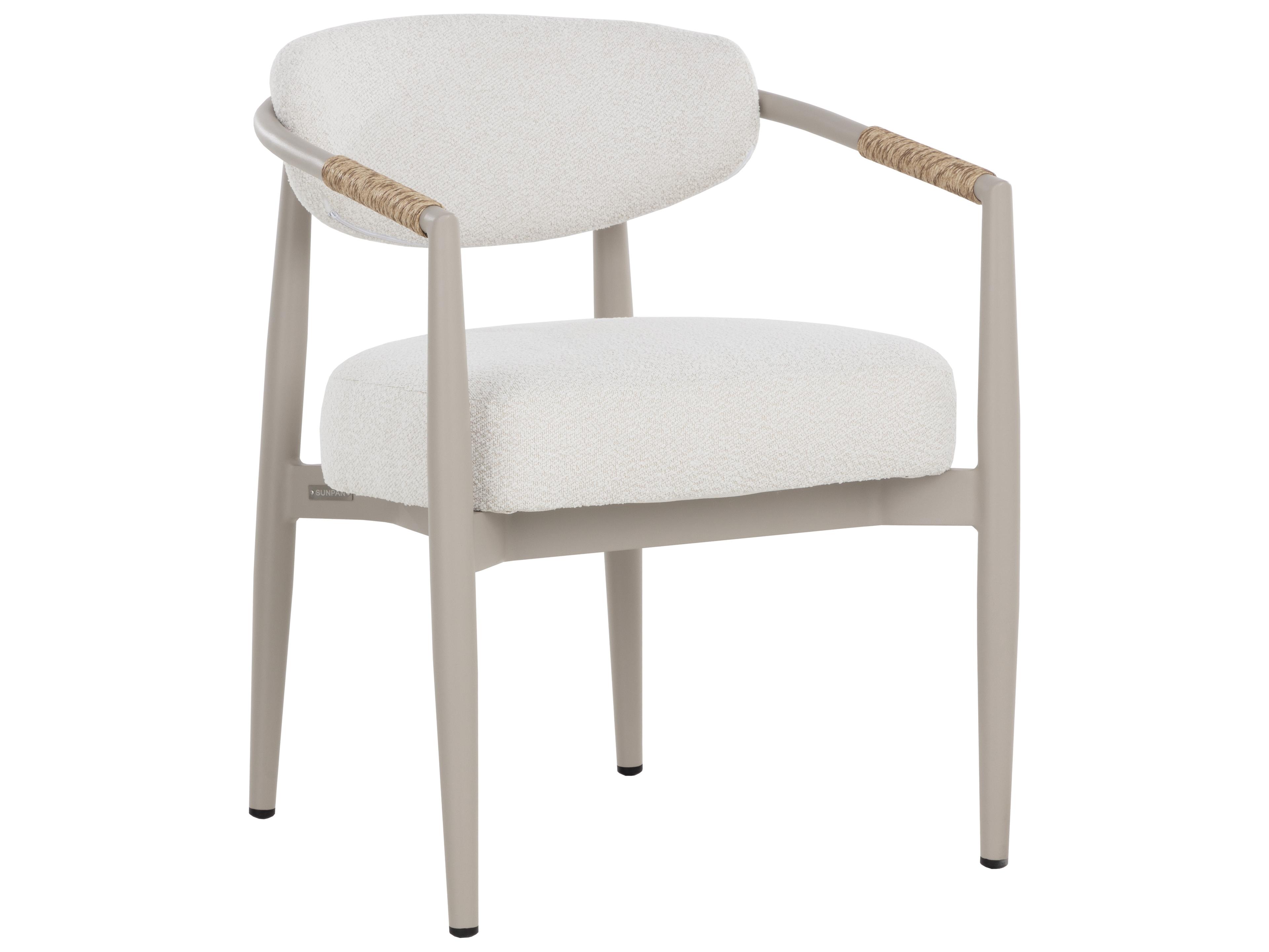 Marita Dining Armchair in Greige in Louis Cream