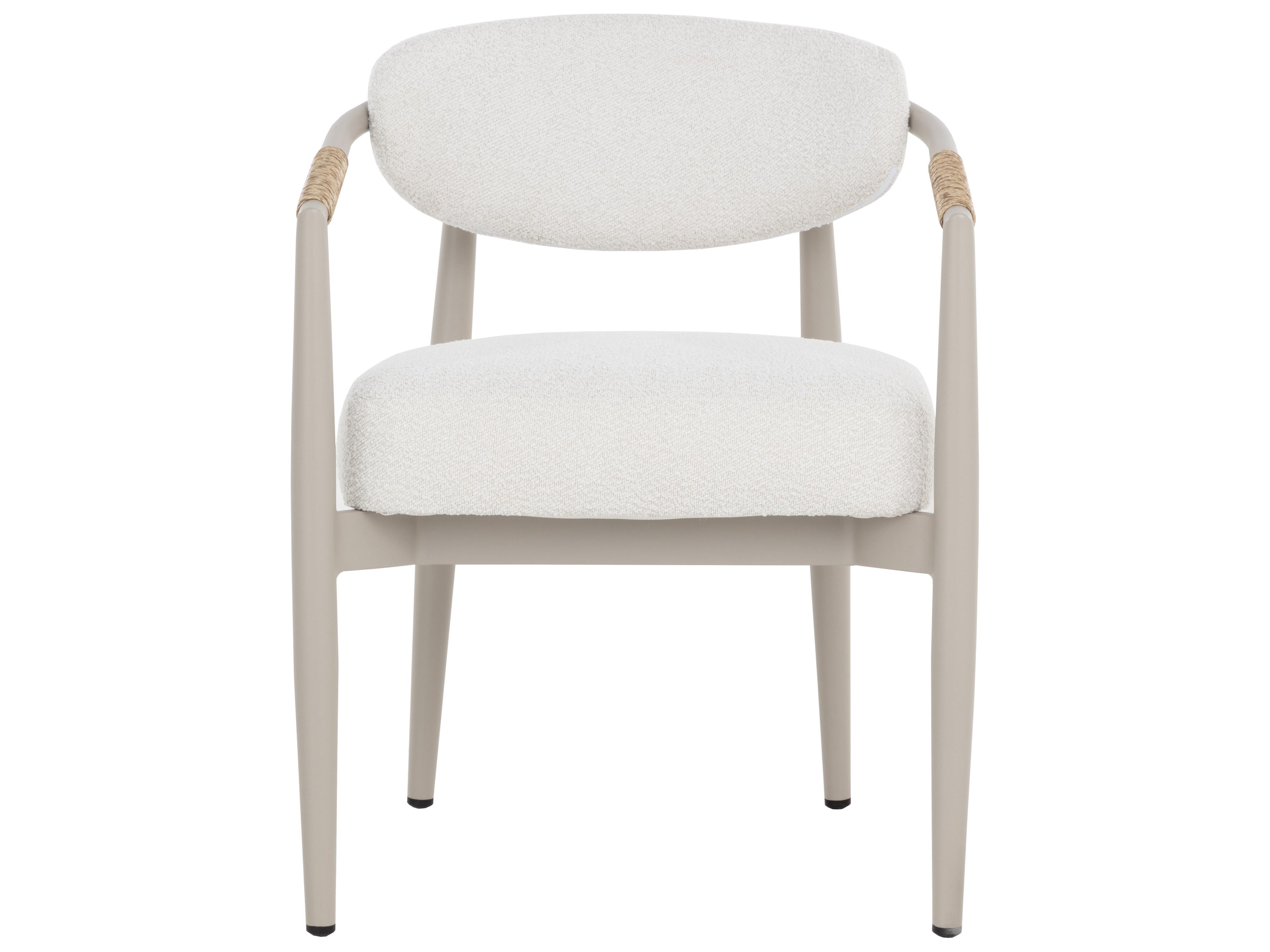 Sunpan Outdoor Marita Dining Armchair in Greige in Louis Cream