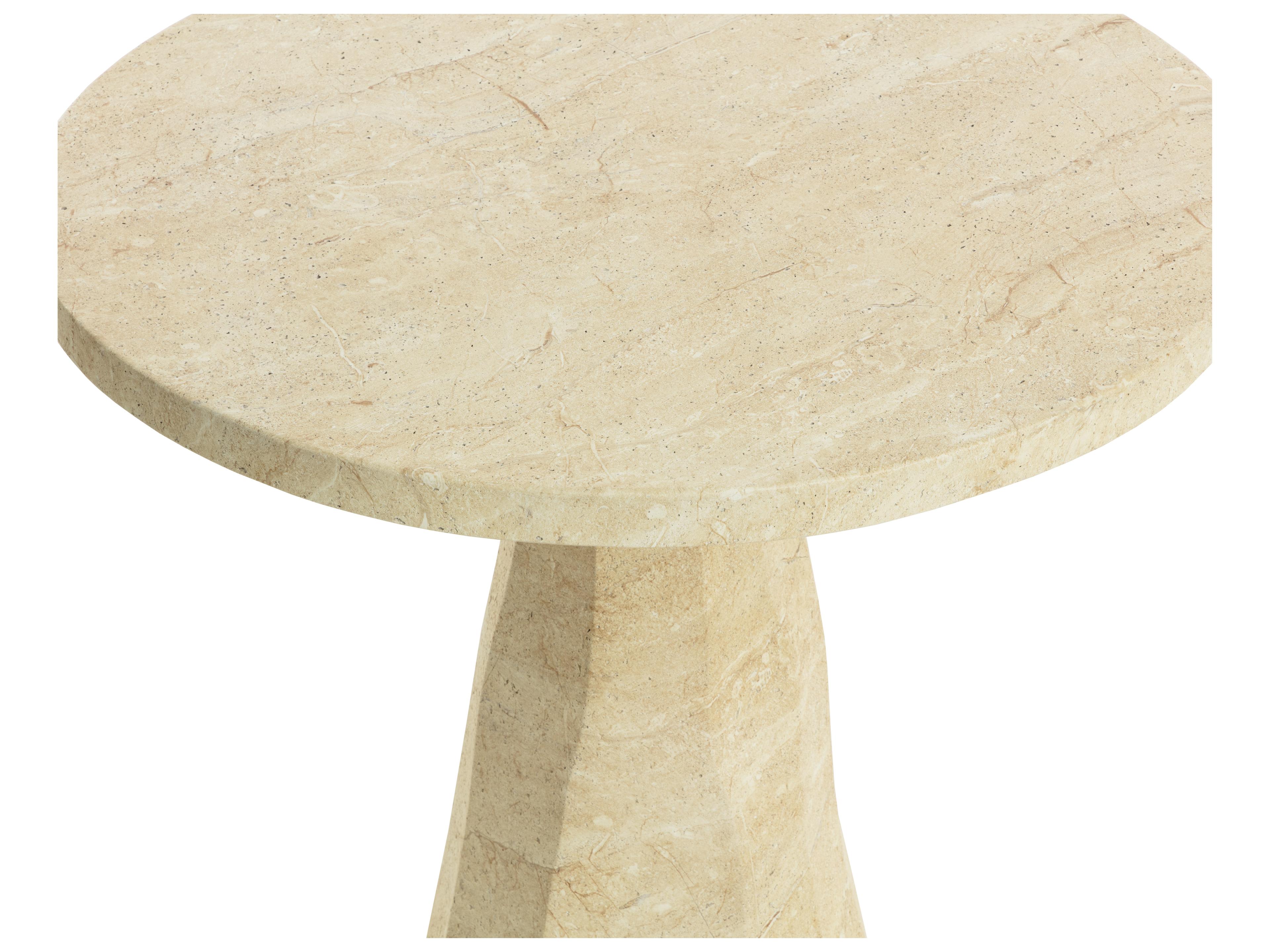 Sunpan Outdoor Kliff Bistro Table in Travertine Look in Natural