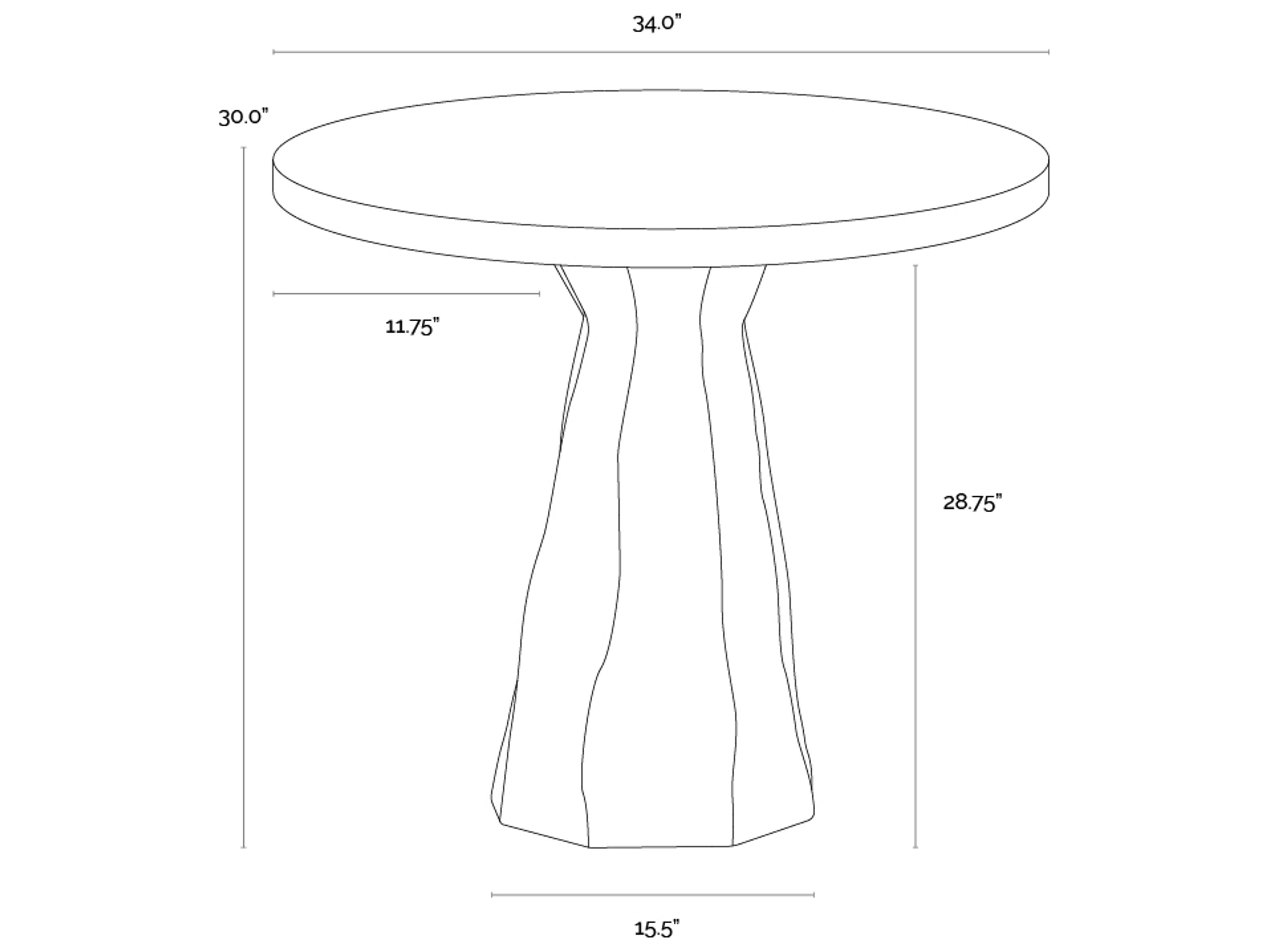 Sunpan Outdoor Kliff Bistro Table in Black in 34"